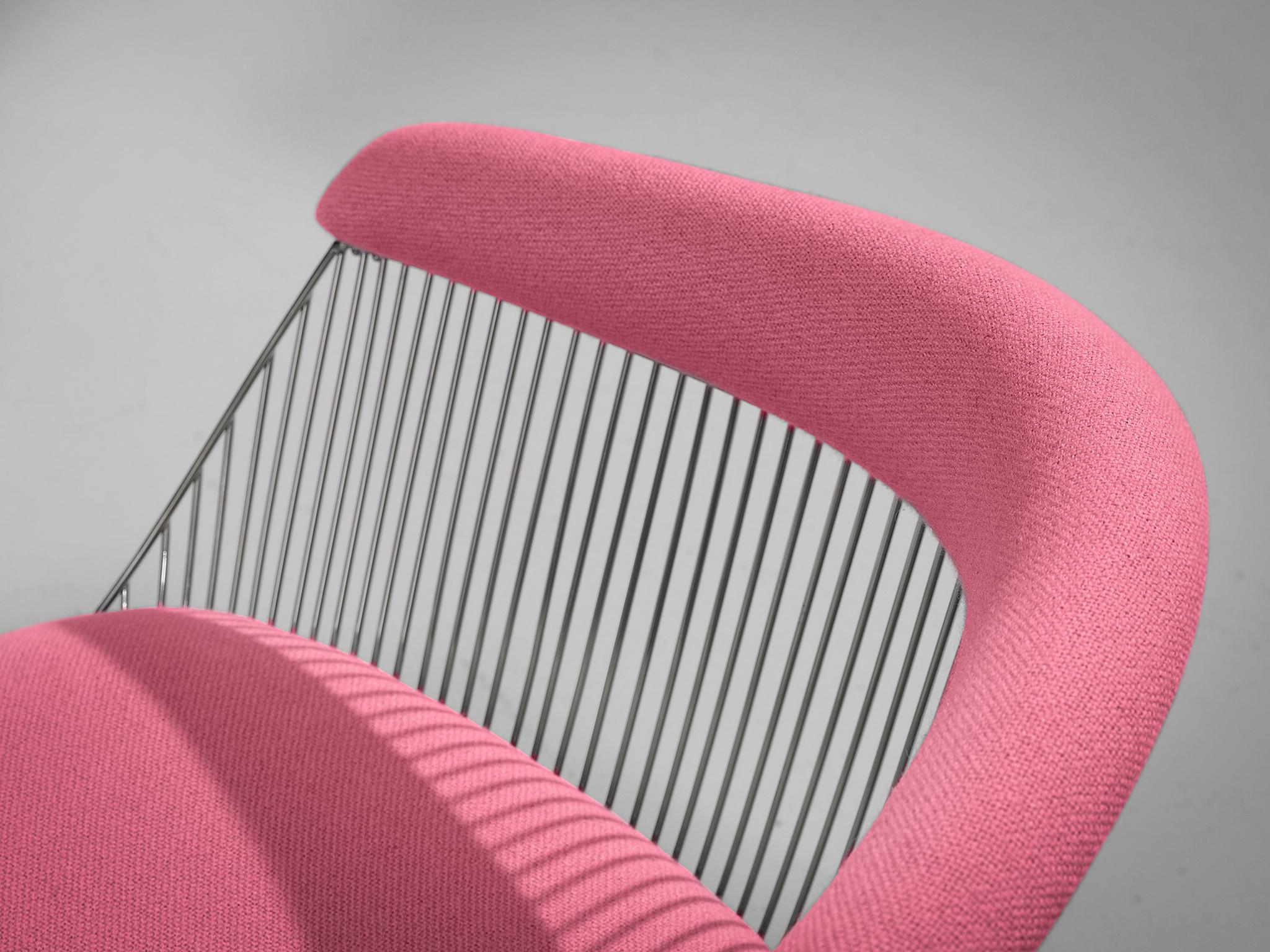 Warren Platner Set of Four Lounge Chairs in Pink Upholstery In Good Condition In Waalwijk, NL