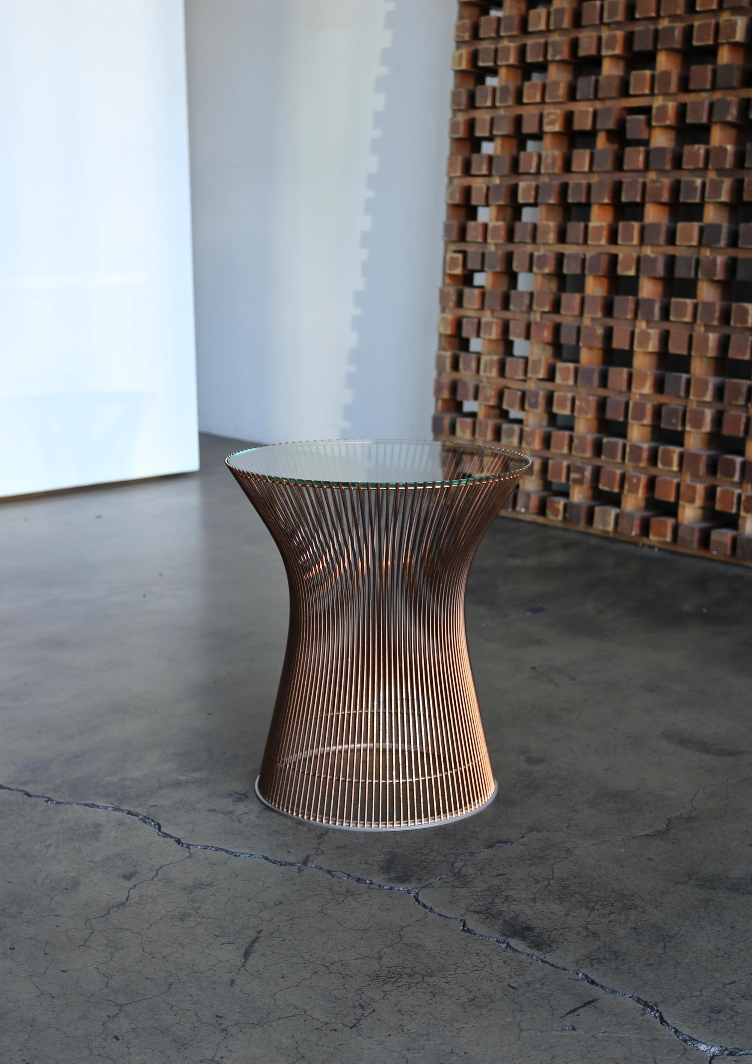 Rare copper occasional / side table by Warren Platner for Knoll, circa 1965.