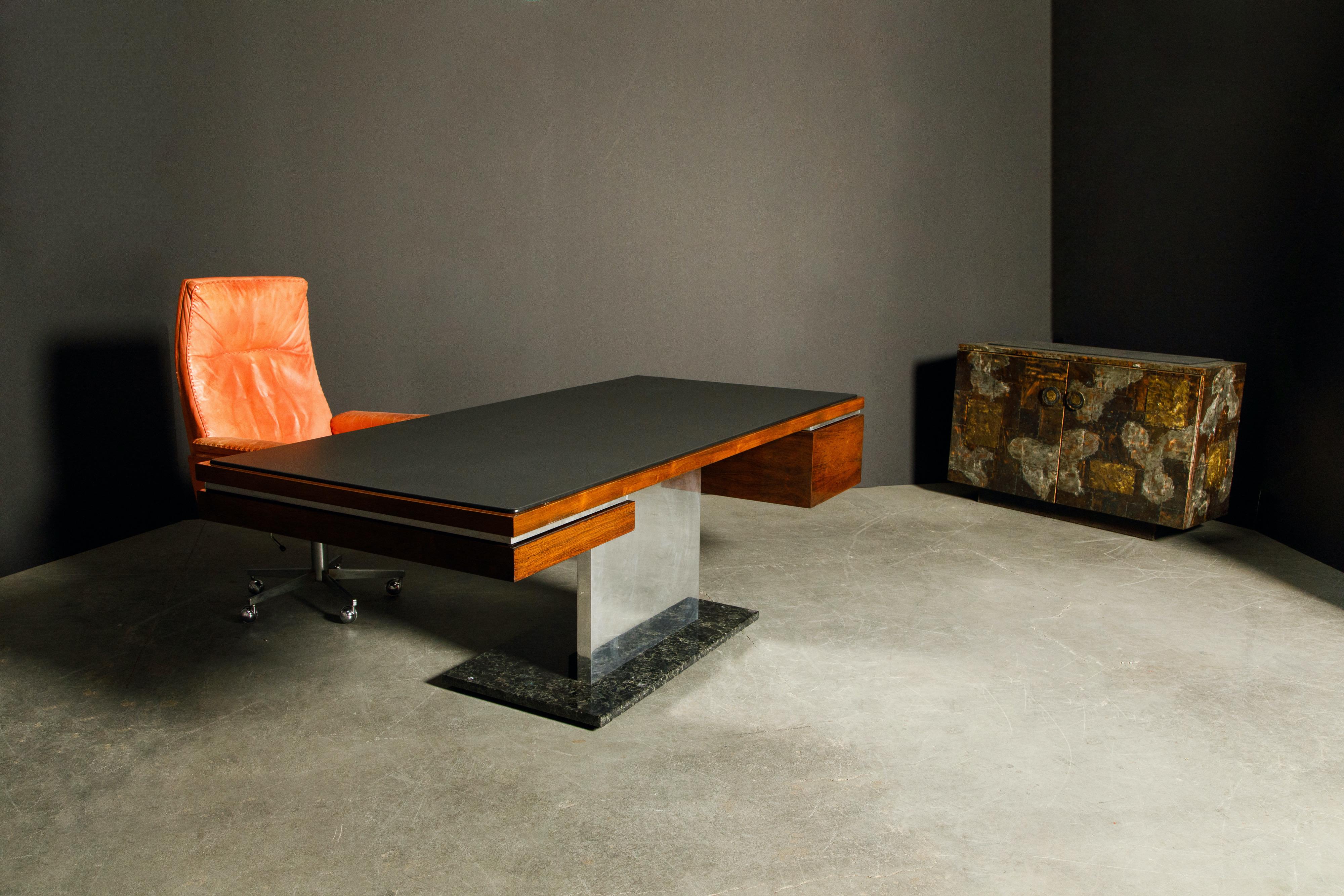 Warren Platner Rosewood and Granite Executive Desk for Lehigh Leopold, c. 1970 2