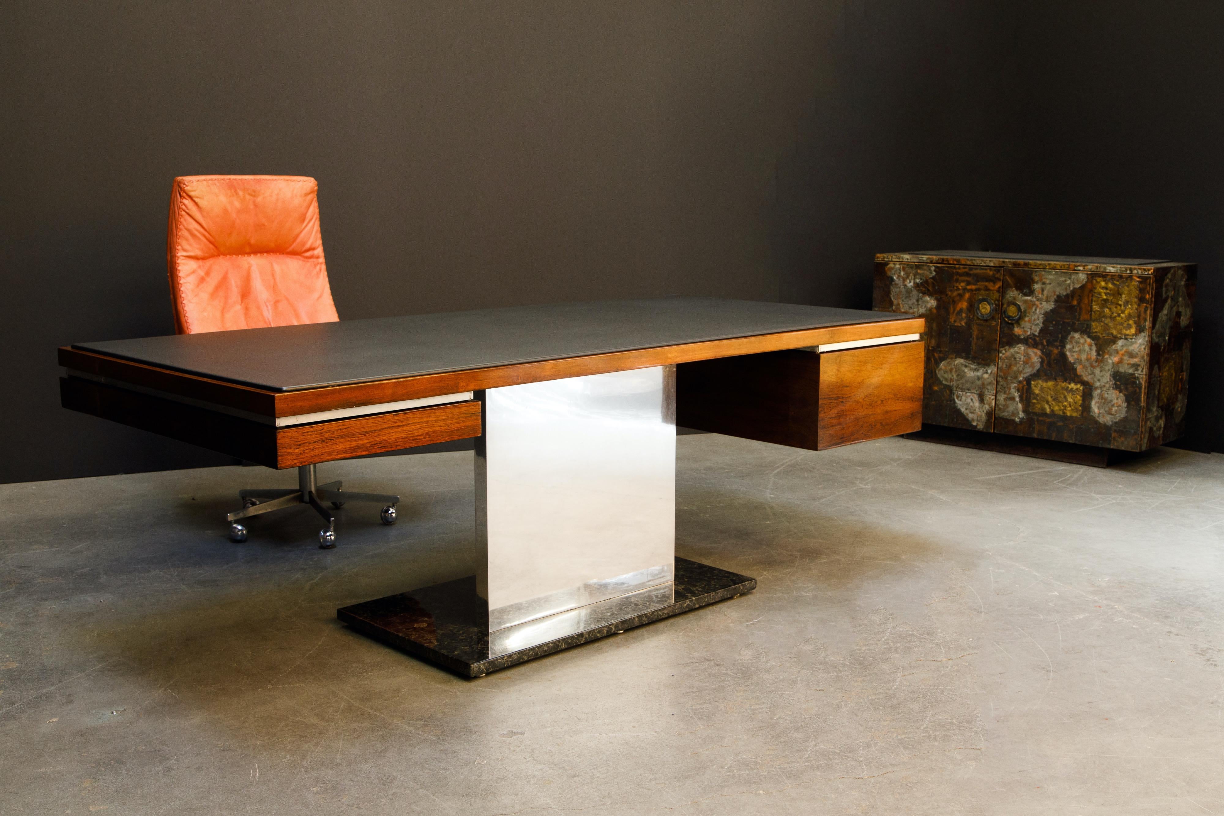 Warren Platner Rosewood and Granite Executive Desk for Lehigh Leopold, c. 1970 4