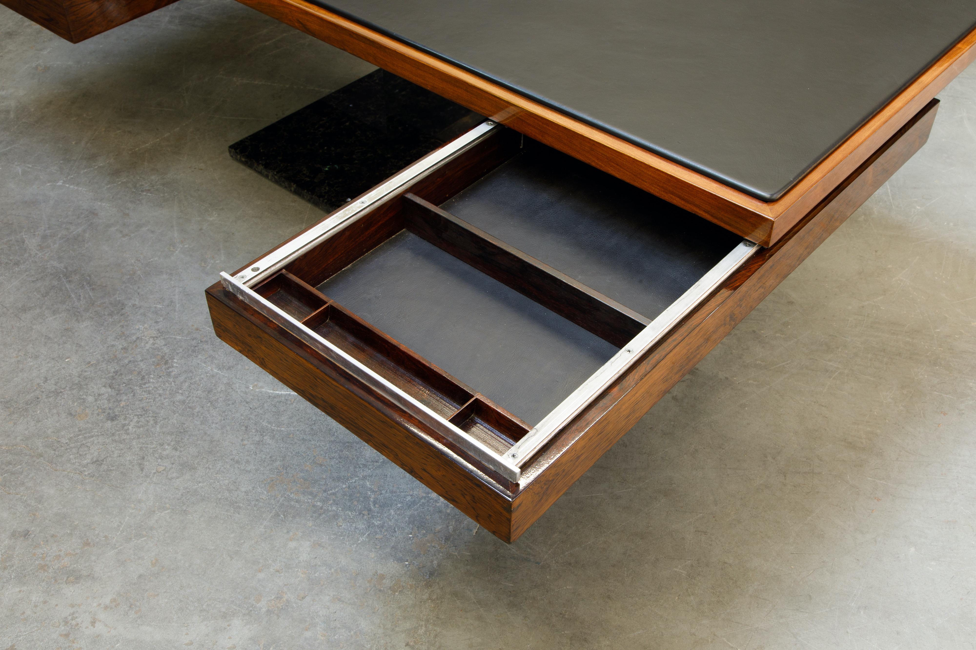 Warren Platner Rosewood and Granite Executive Desk for Lehigh Leopold, c. 1970 11