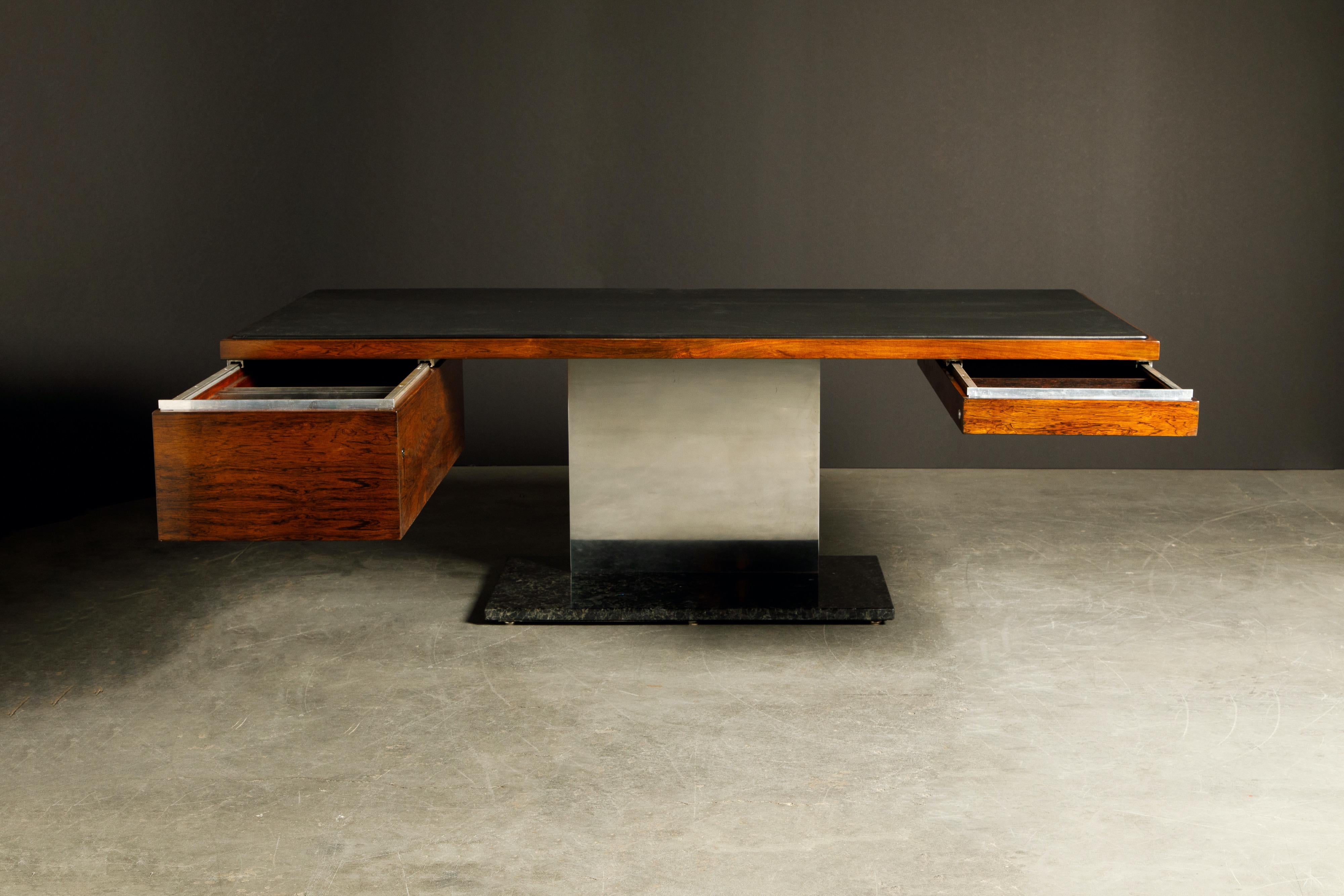 Modern Warren Platner Rosewood and Granite Executive Desk for Lehigh Leopold, c. 1970