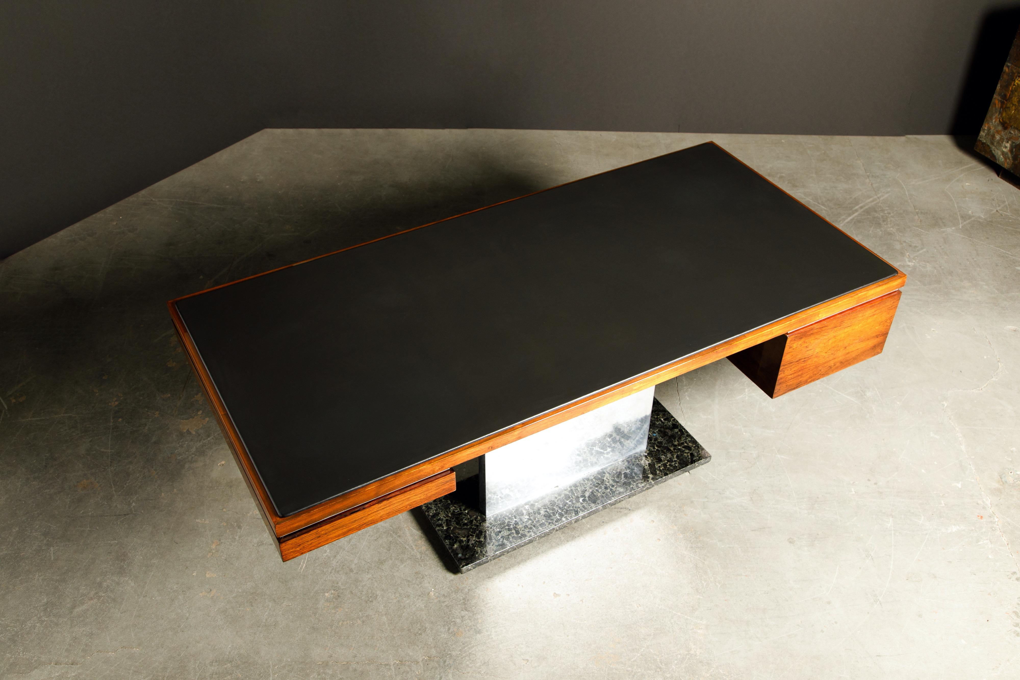 Warren Platner Rosewood and Granite Executive Desk for Lehigh Leopold, c. 1970 2