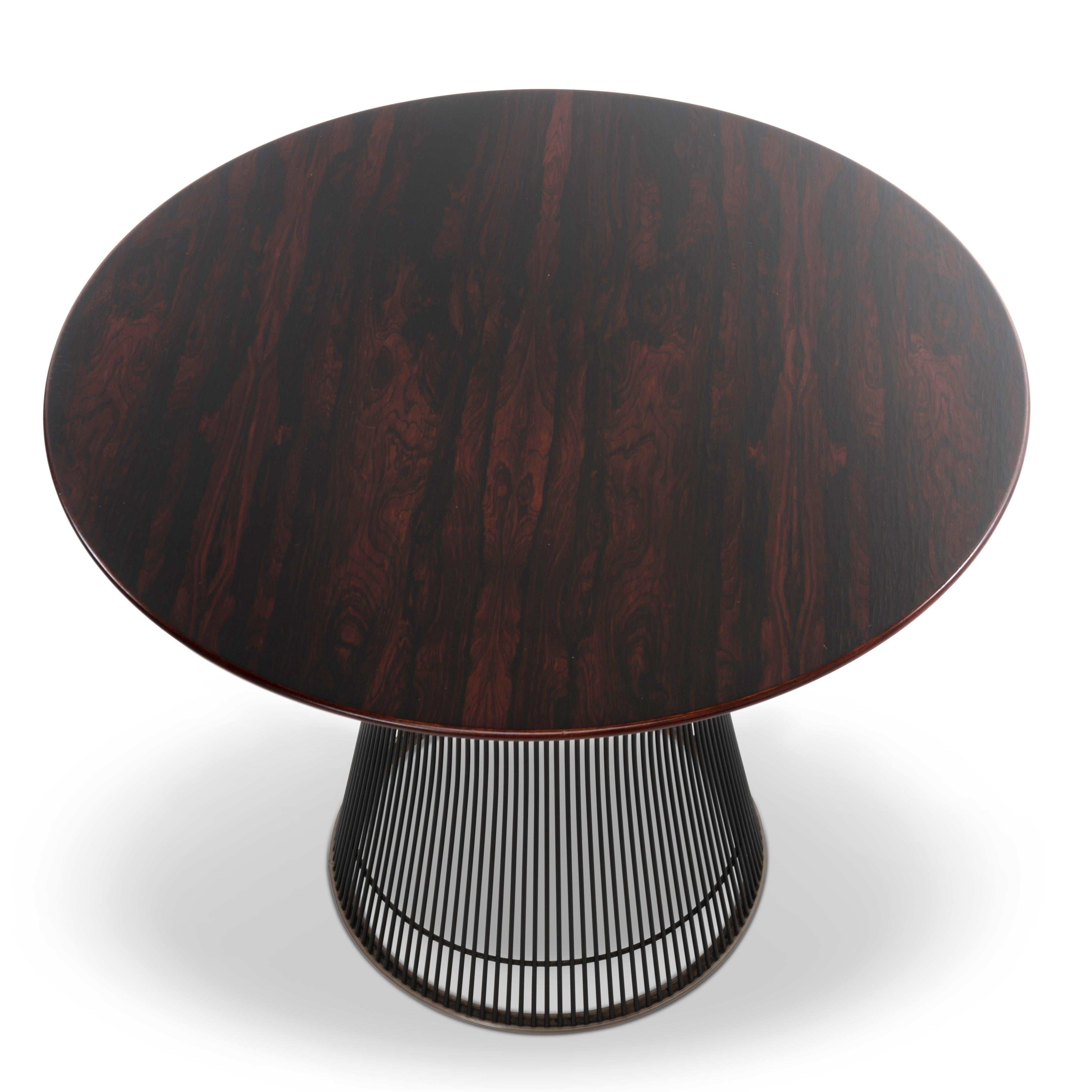 Warren Platner Rosewood Black Base Side Table Knoll Associates 1970s In Good Condition For Sale In Forest Grove, PA