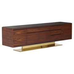 Warren Platner Rosewood, Brass and Granite Credenza for Lehigh Leopold, c. 1970