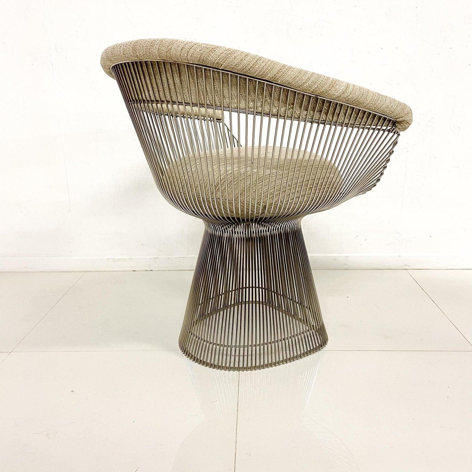 Mid-Century Modern Warren Platner Curved Wire Dining Chairs for Knoll 1960s Sculptural Modernism
