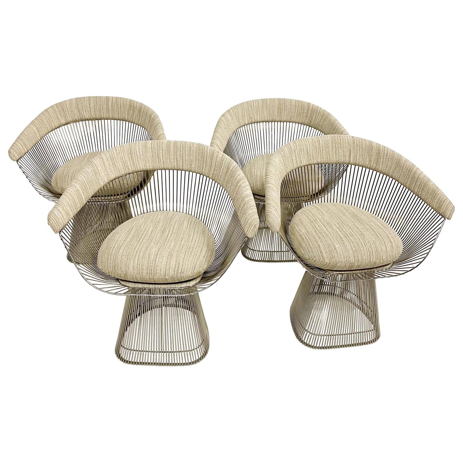 Warren Platner Curved Wire Dining Chairs for Knoll 1960s Sculptural Modernism
