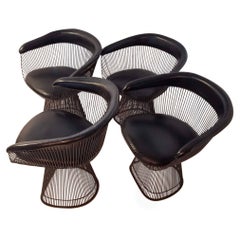 Satz von vier Bronze-Esszimmerstühlen von Warren Platner für Knoll, ca. 1968