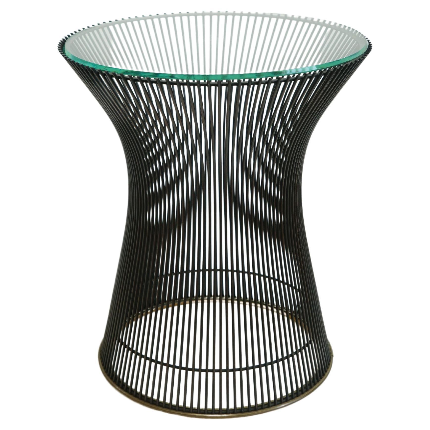 Warren Platner Side Table for Knoll in Bronze with Glass Top