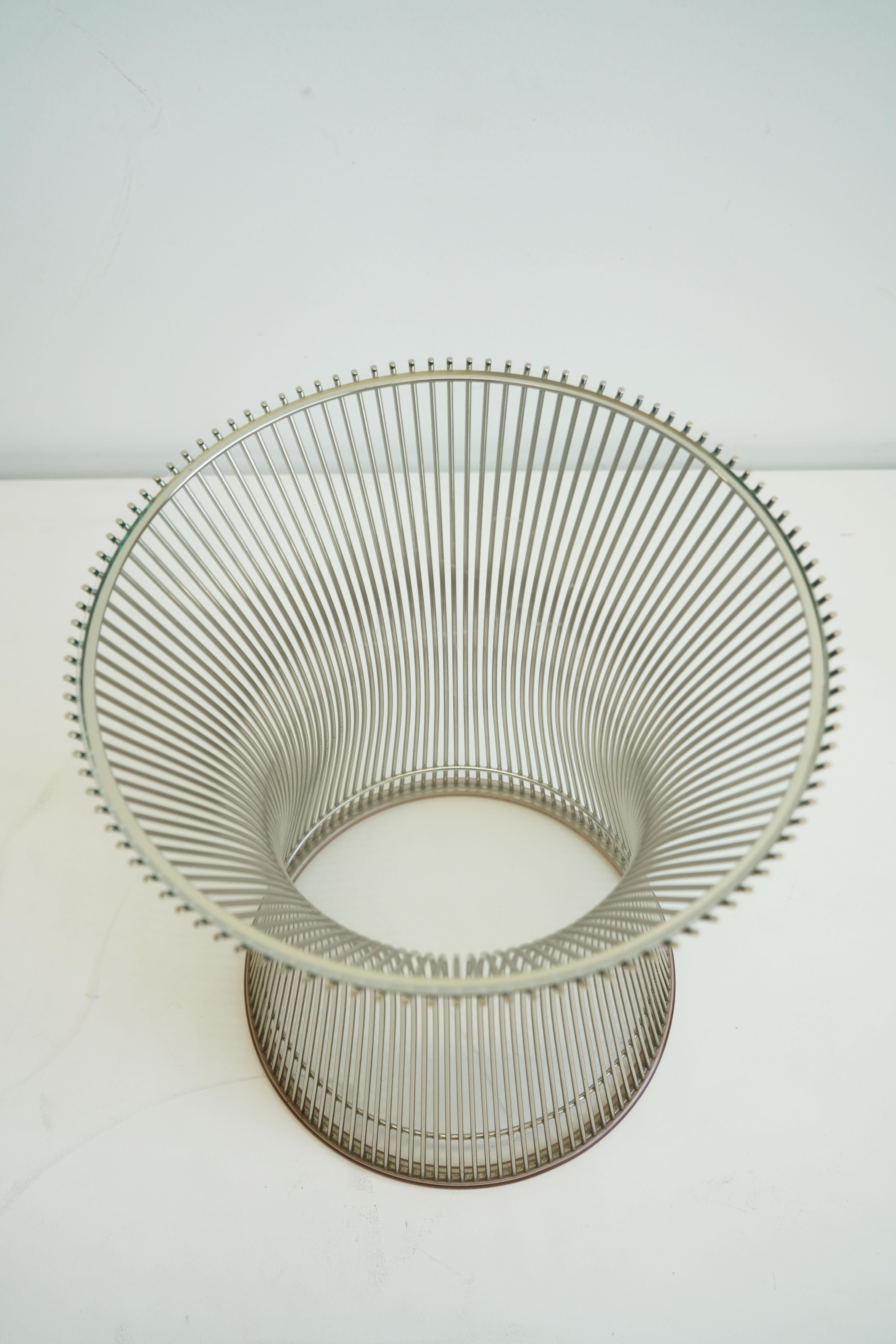 Bronze Warren Platner Side Table for Knoll in Nickel with Glass Top