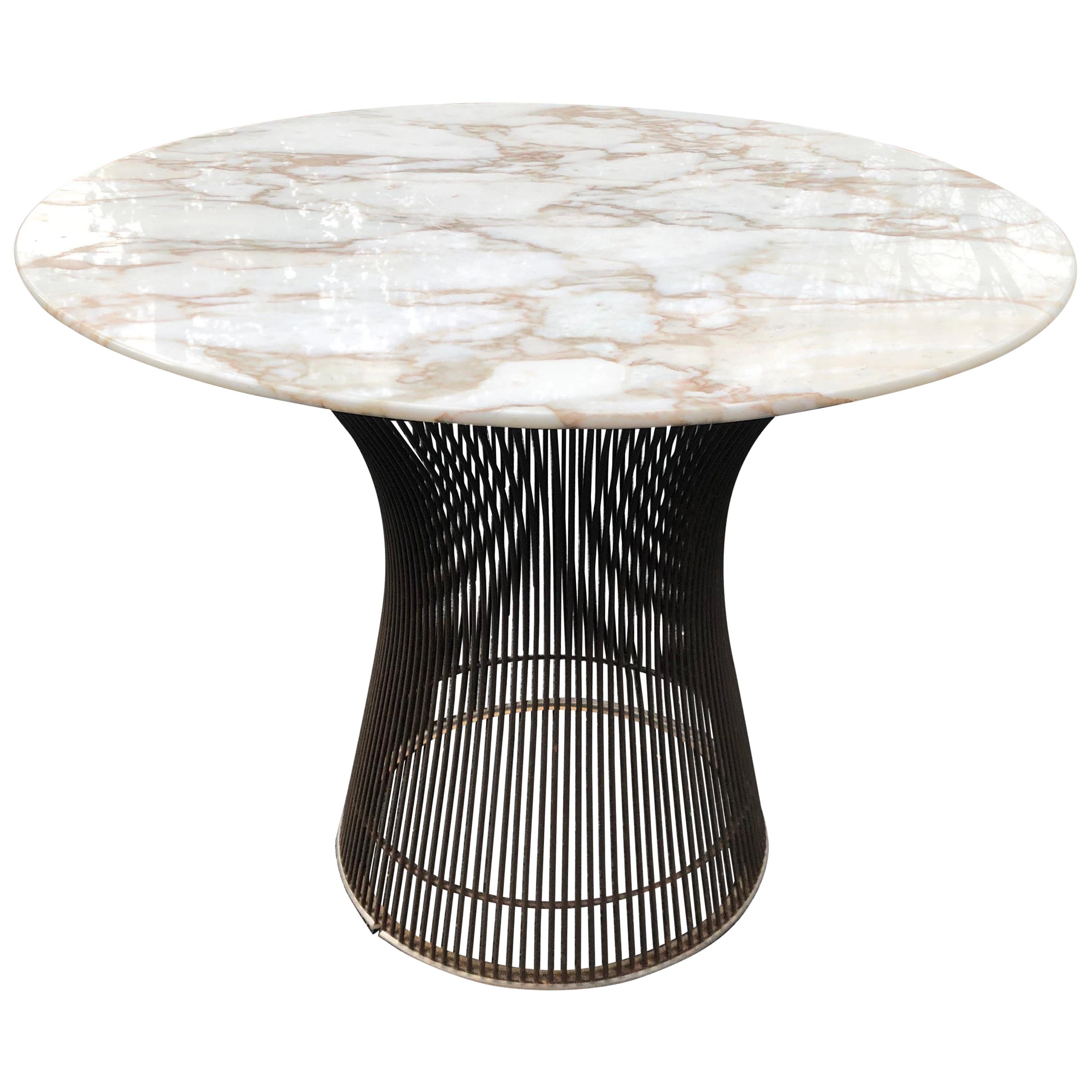 Warren Platner Side Table for Knoll, with Carrara Marble