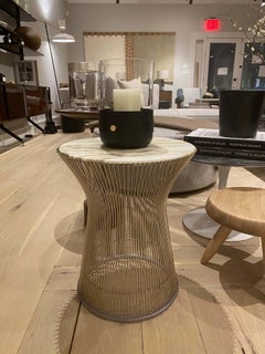 Warren Platner Side Table in 18K Gold with Calacatta Marble Top
