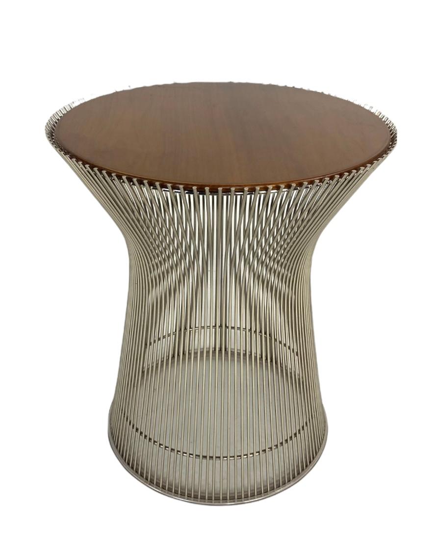 American Warren Platner Side Table with Walnut Tray