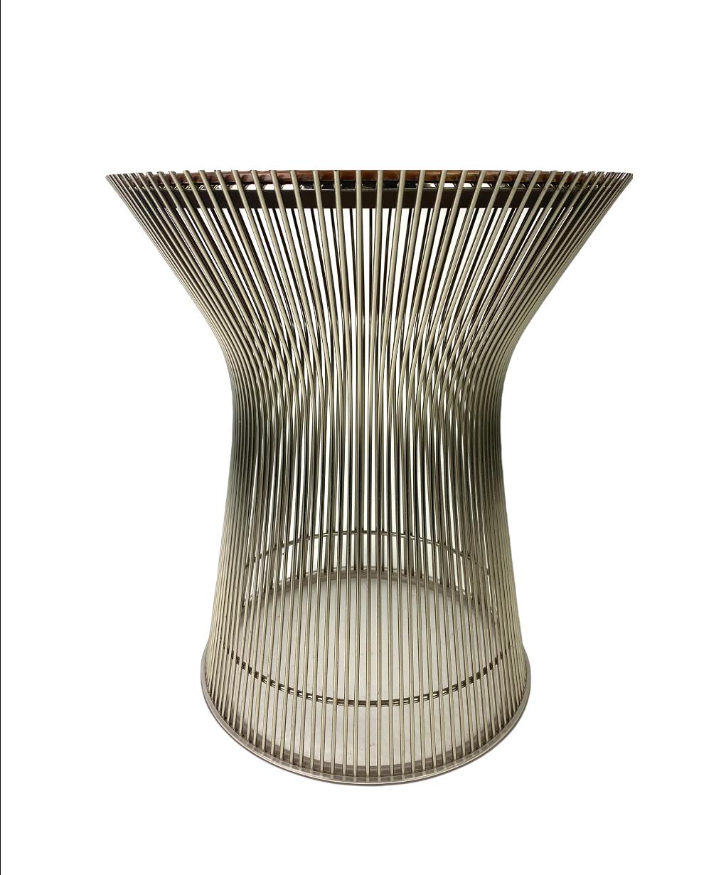 Contemporary Warren Platner Side Table with Walnut Tray