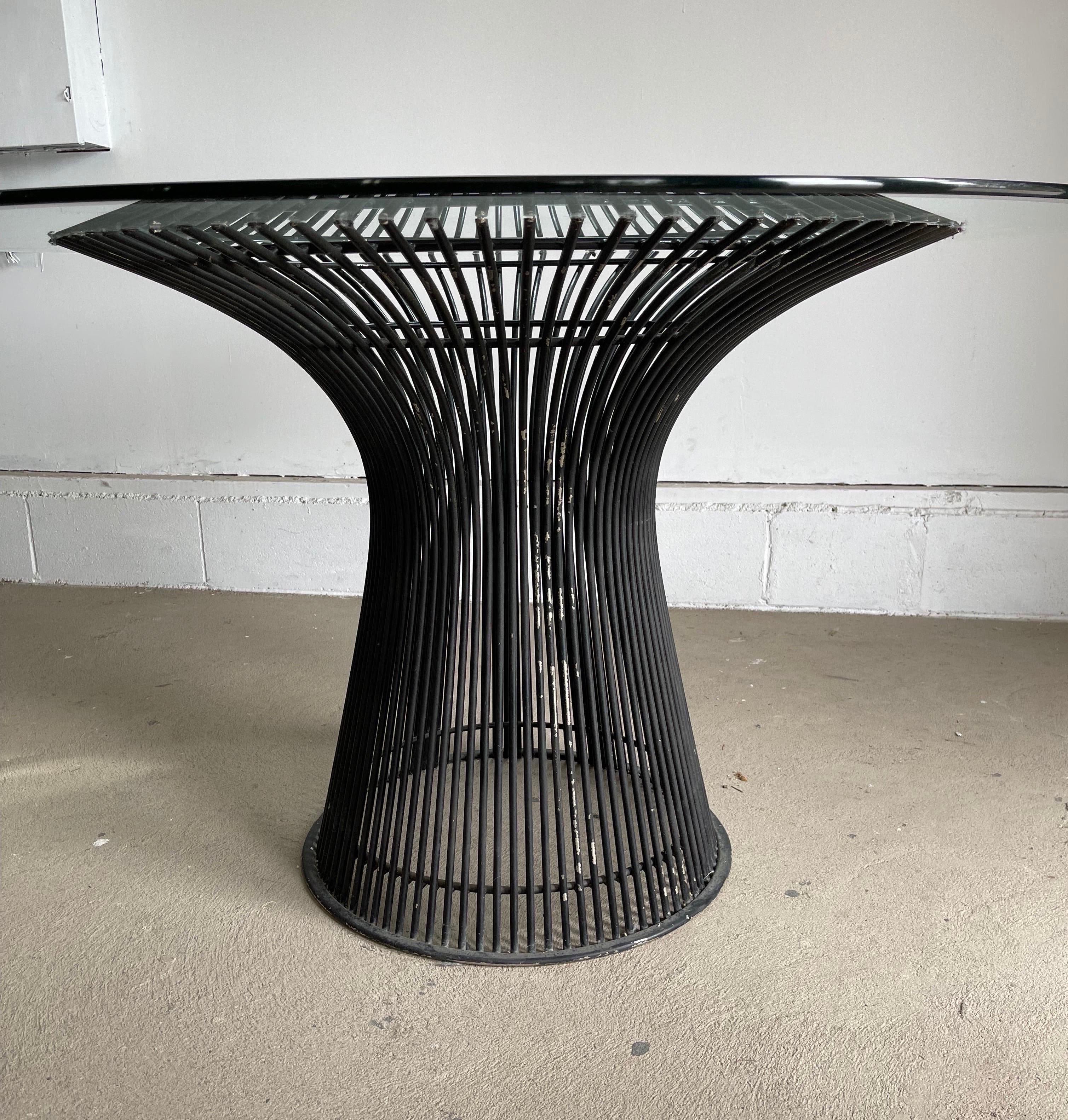 Mid-Century Modern Warren Platner Steel and Glass Dining Table for Knoll For Sale
