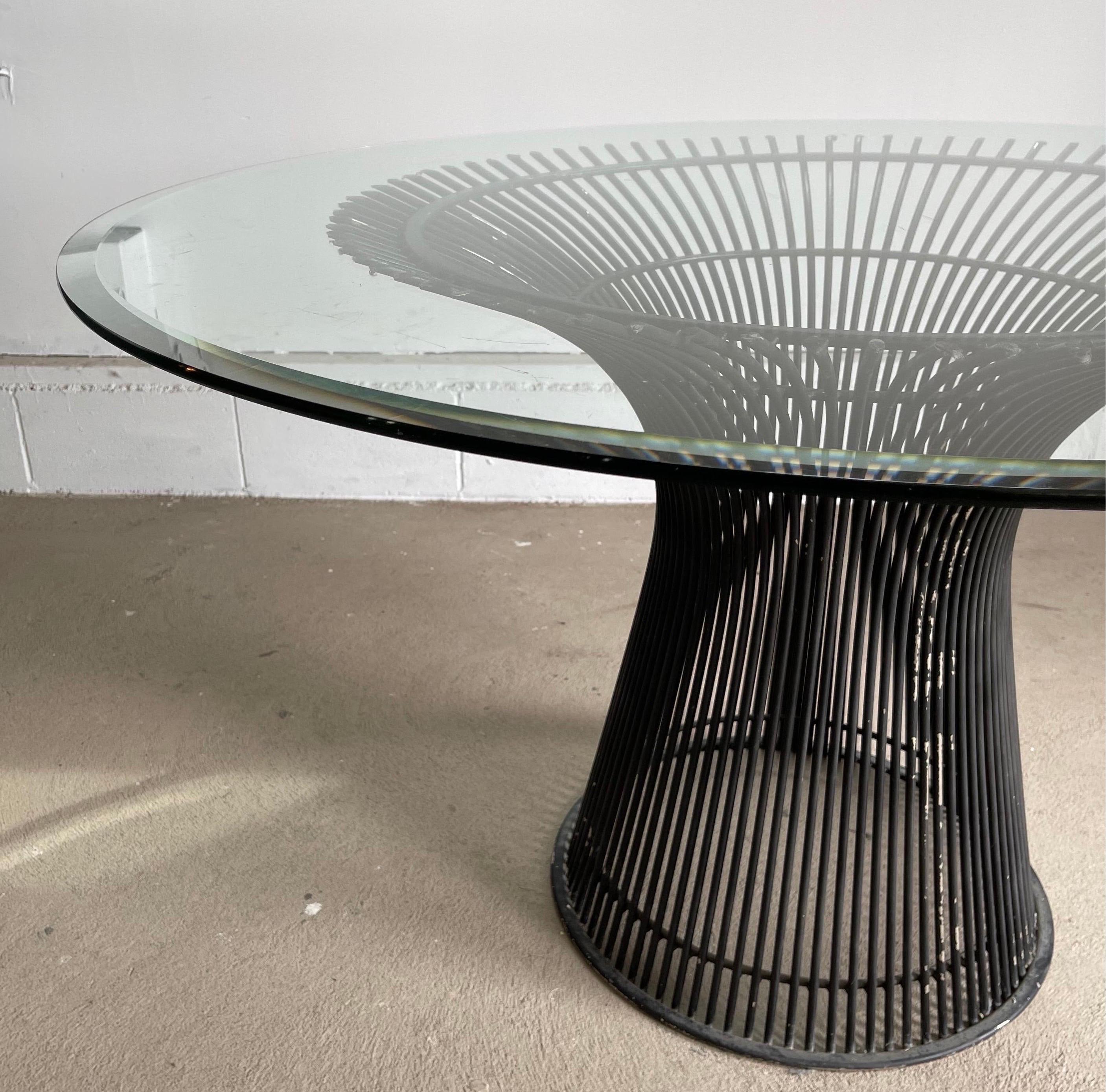 20th Century Warren Platner Steel and Glass Dining Table for Knoll For Sale