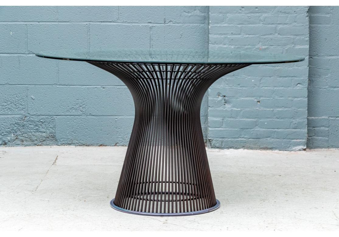 Sconosciuto Tavolo da pranzo in acciaio e vetro Warren Platner per Knoll in vendita