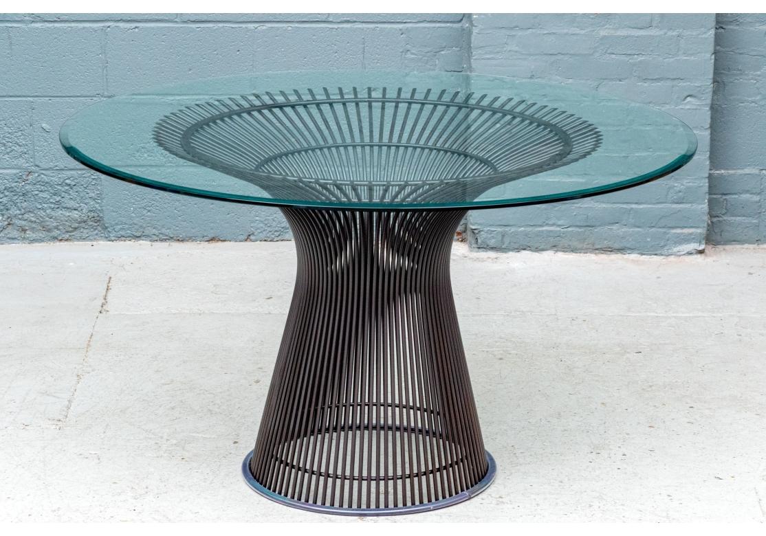 Dipinto Tavolo da pranzo in acciaio e vetro Warren Platner per Knoll in vendita