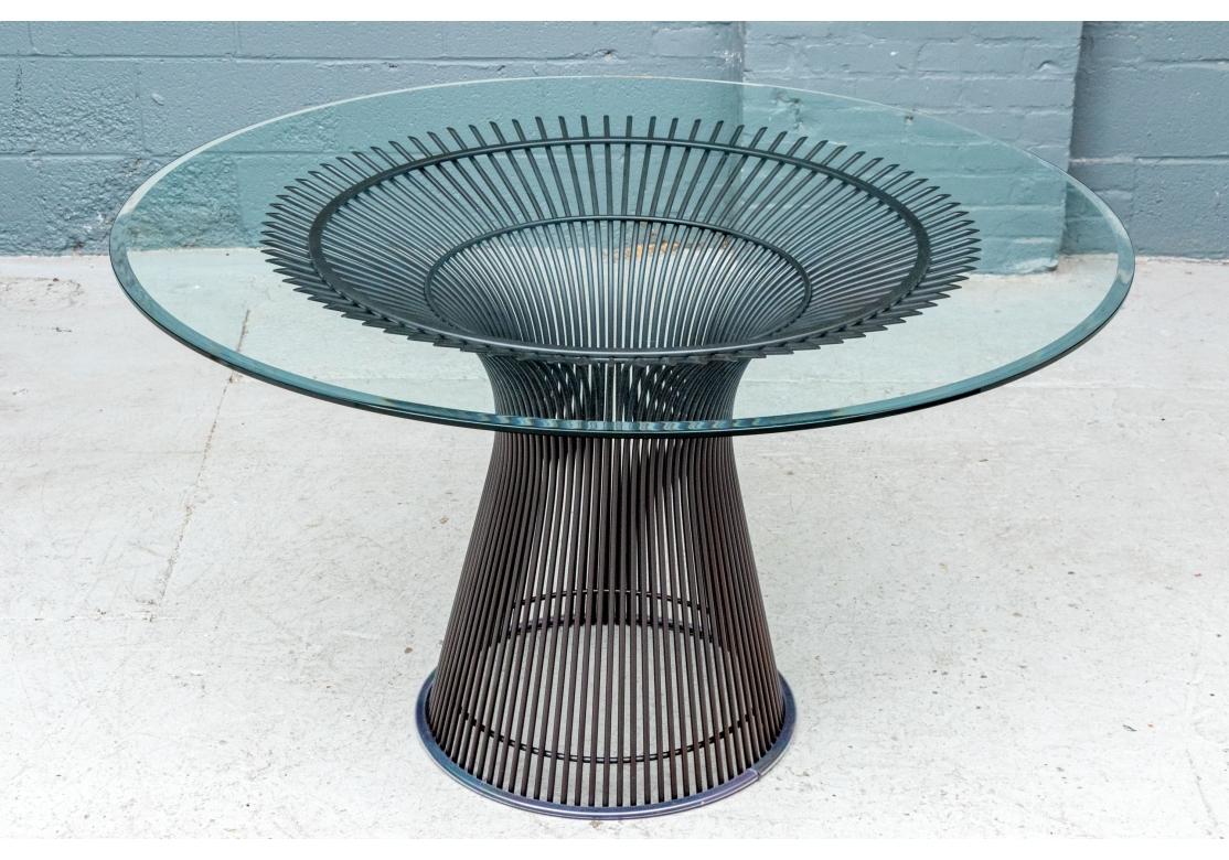 Tavolo da pranzo in acciaio e vetro Warren Platner per Knoll in vendita 1