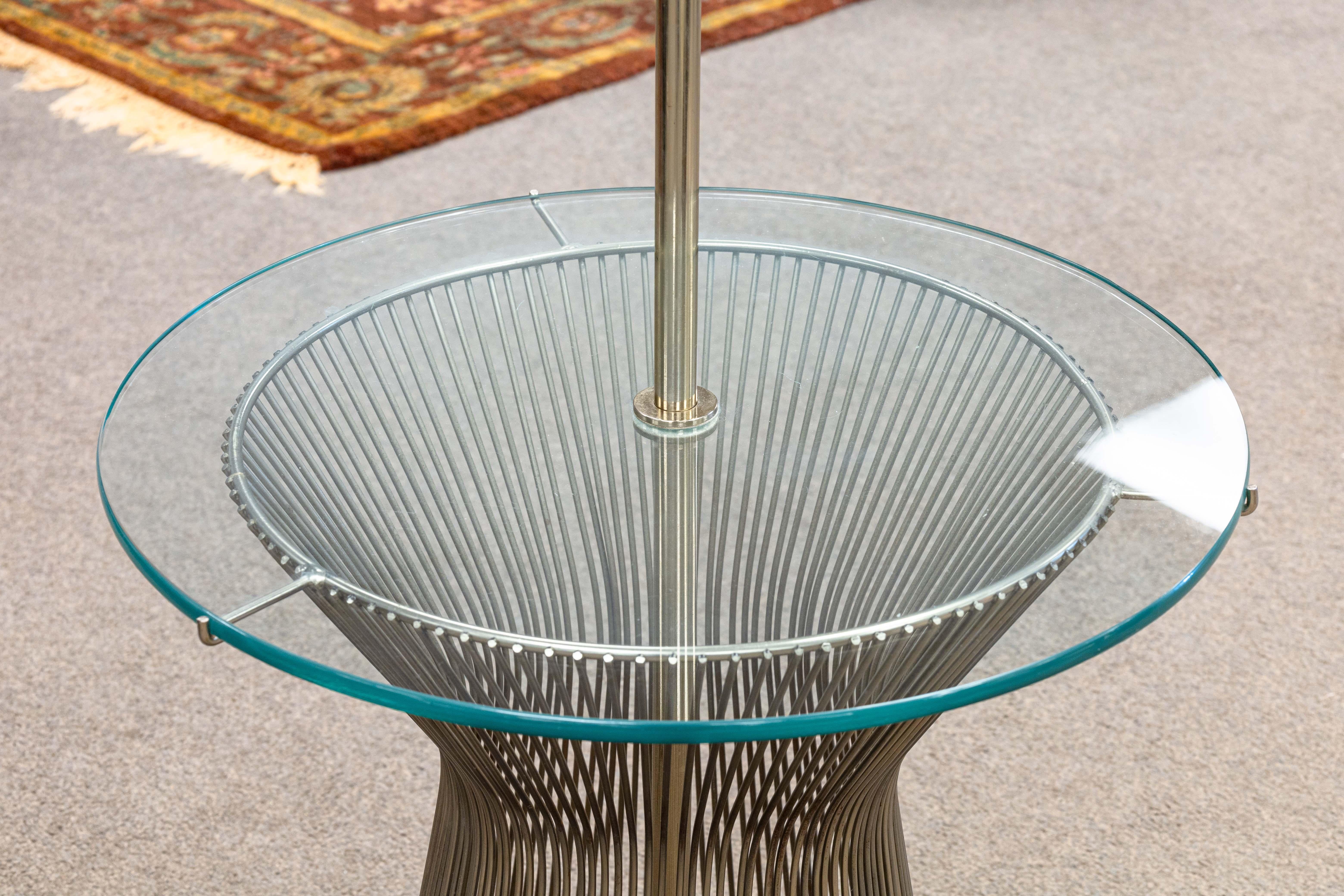 Warren Platner Style Metal and Glass Mid Century Floor Table Lamp For Sale 1