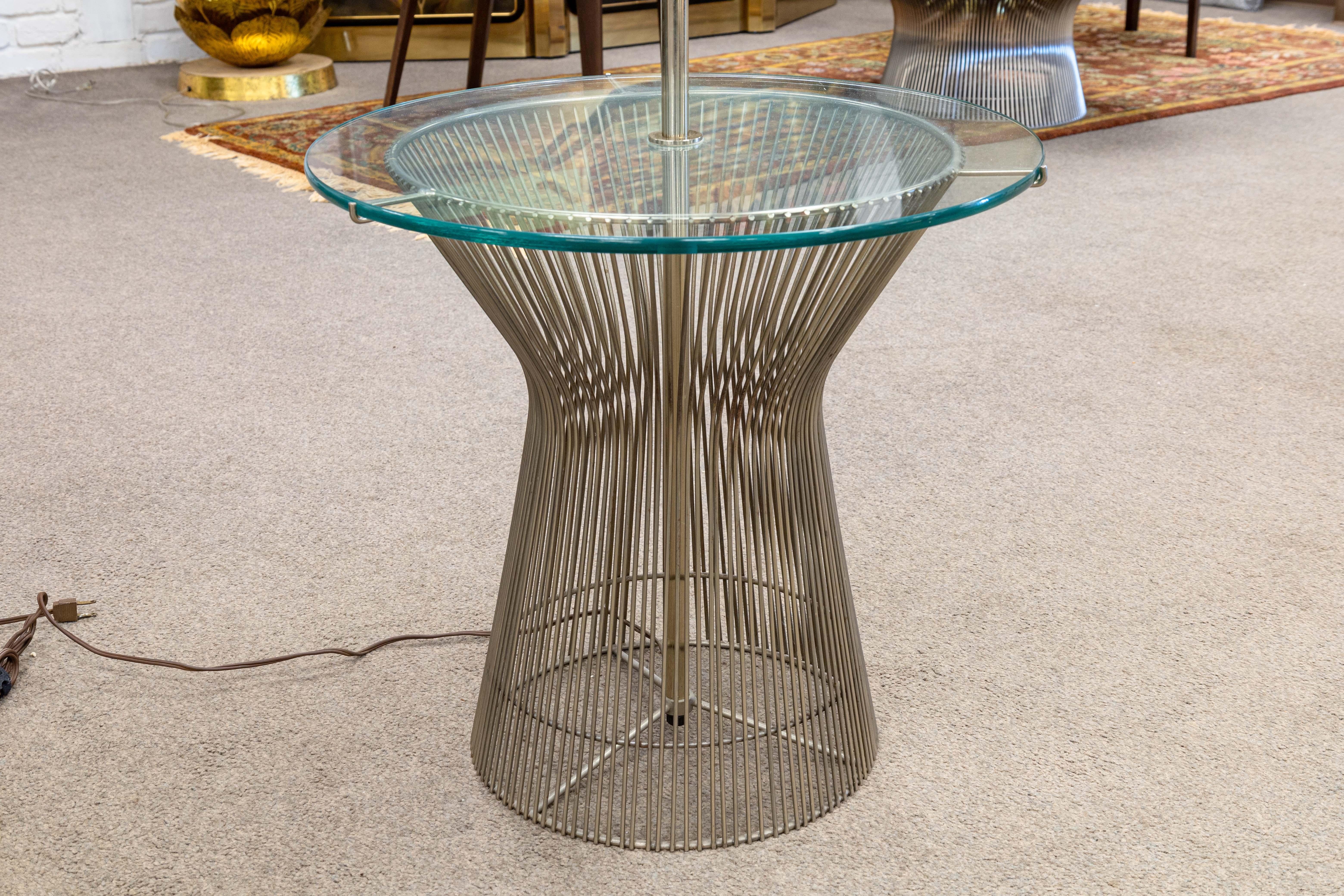 Warren Platner Style Metal and Glass Mid Century Floor Table Lamp For Sale 3