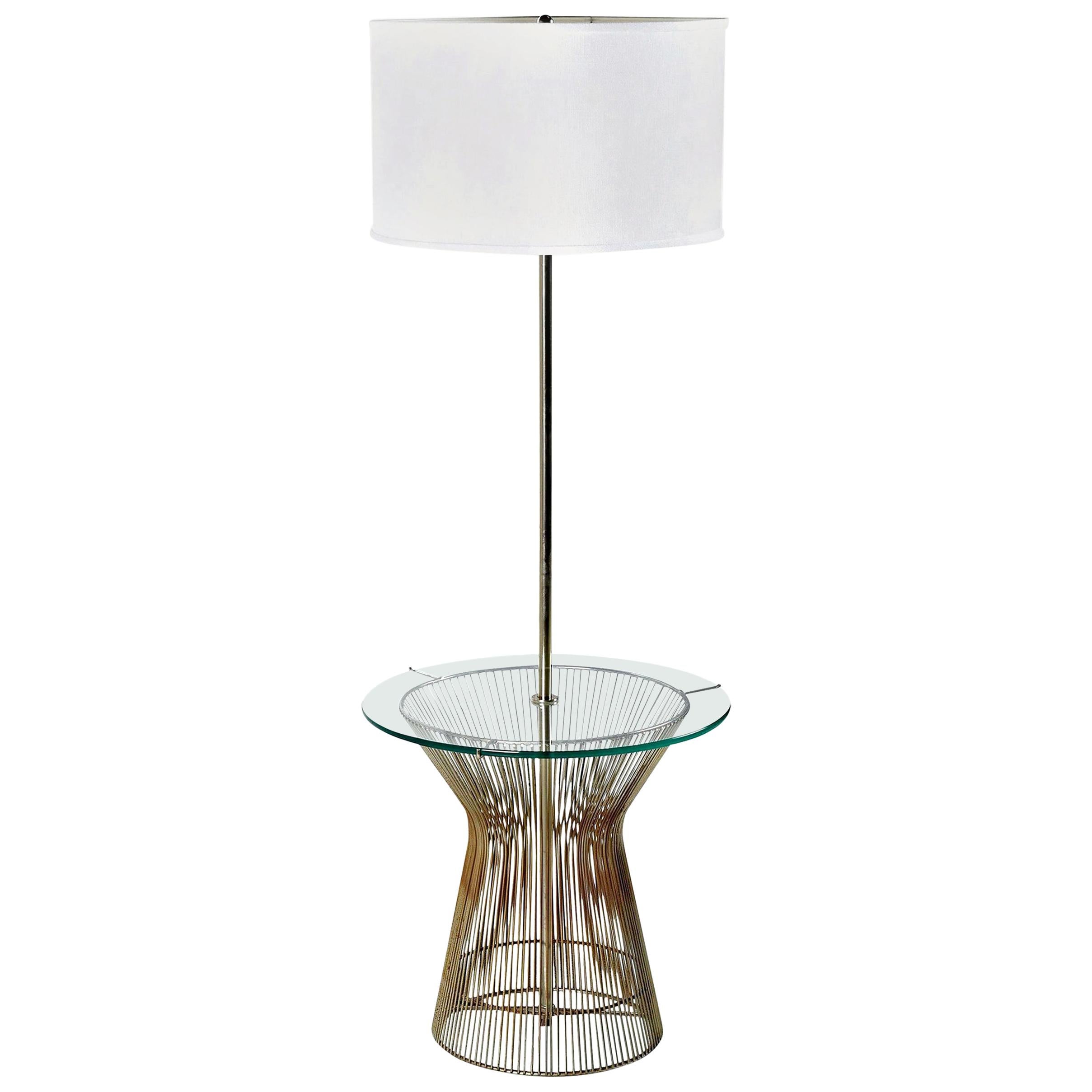 Warren Platner Style Metal Wire and Glass Table Lamp