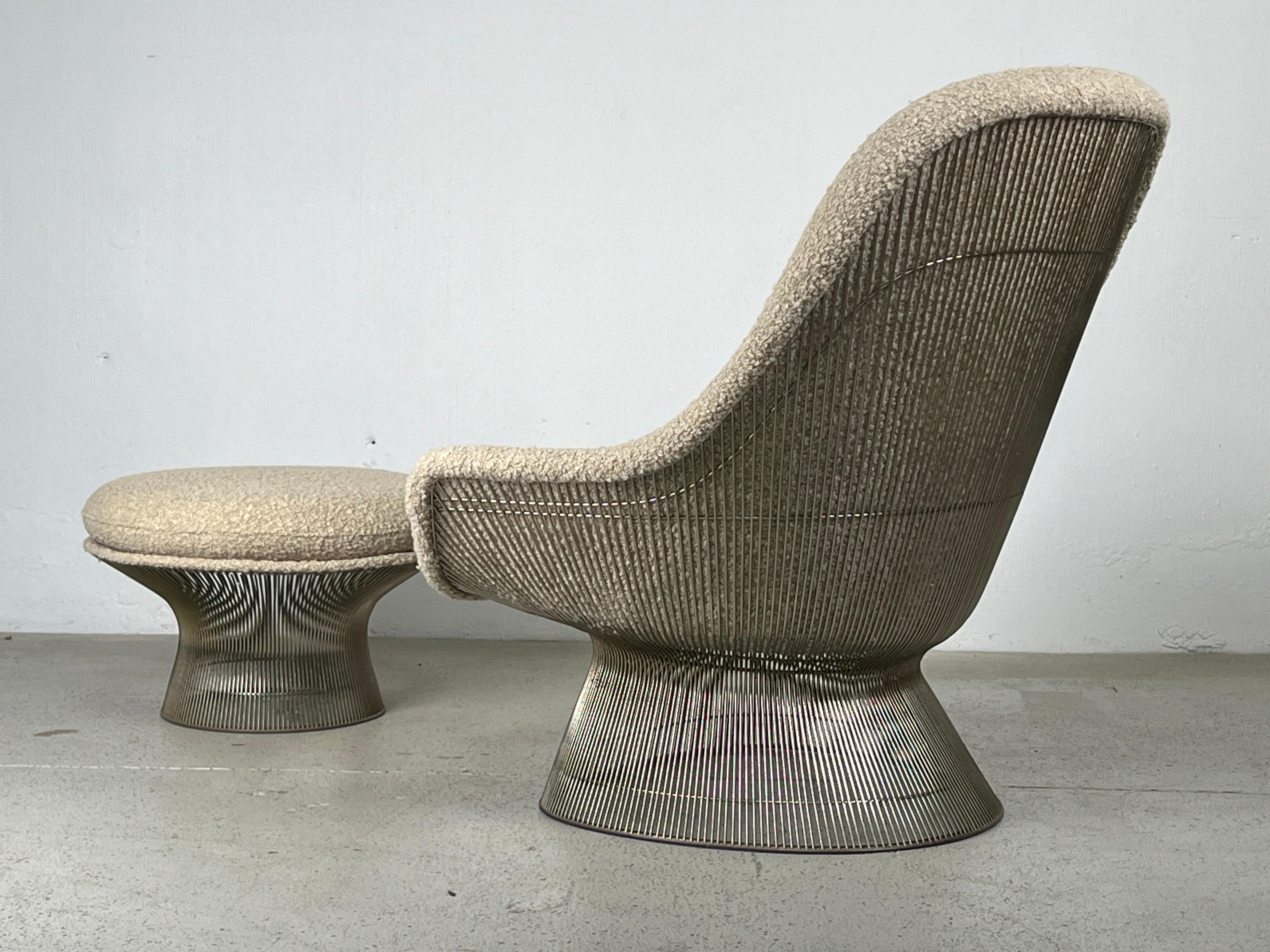 Warren Platner Throne Lounge chair and Ottoman  In Good Condition For Sale In Dallas, TX