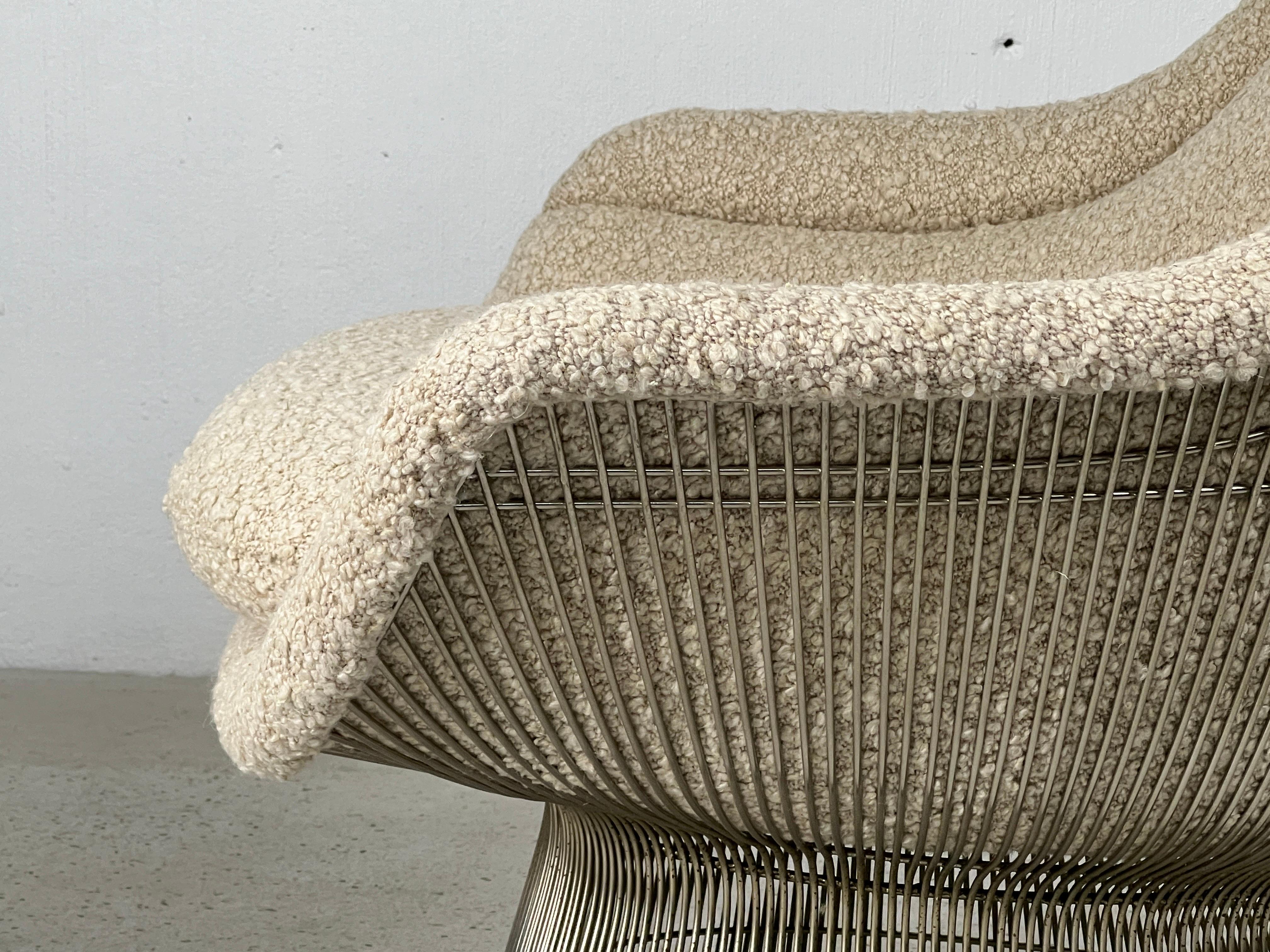 Nickel Chaise longue et ottoman en forme de trône Warren Platner  en vente