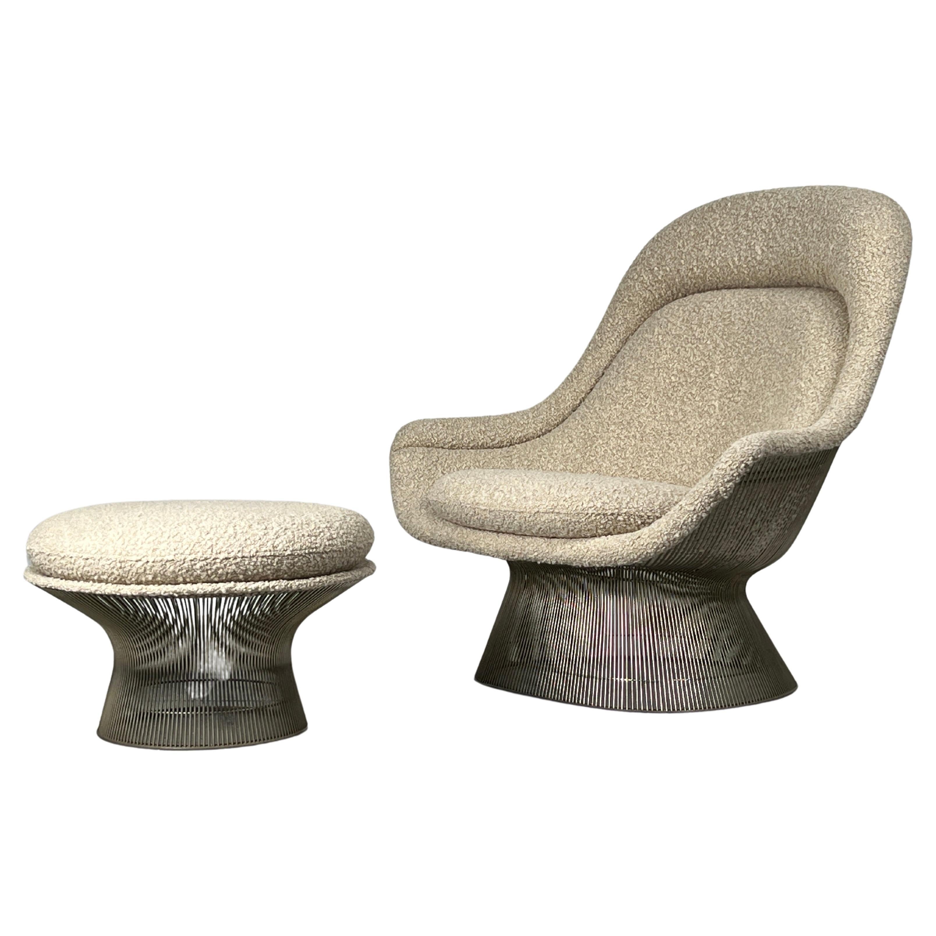 Warren Platner Throne Lounge chair and Ottoman  For Sale