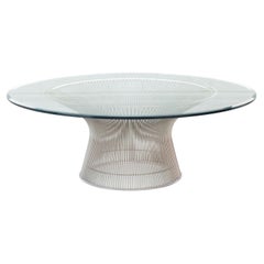 Warren Platner Wire Frame Beveled Glass Top Coffee Table for Knoll, 1960's