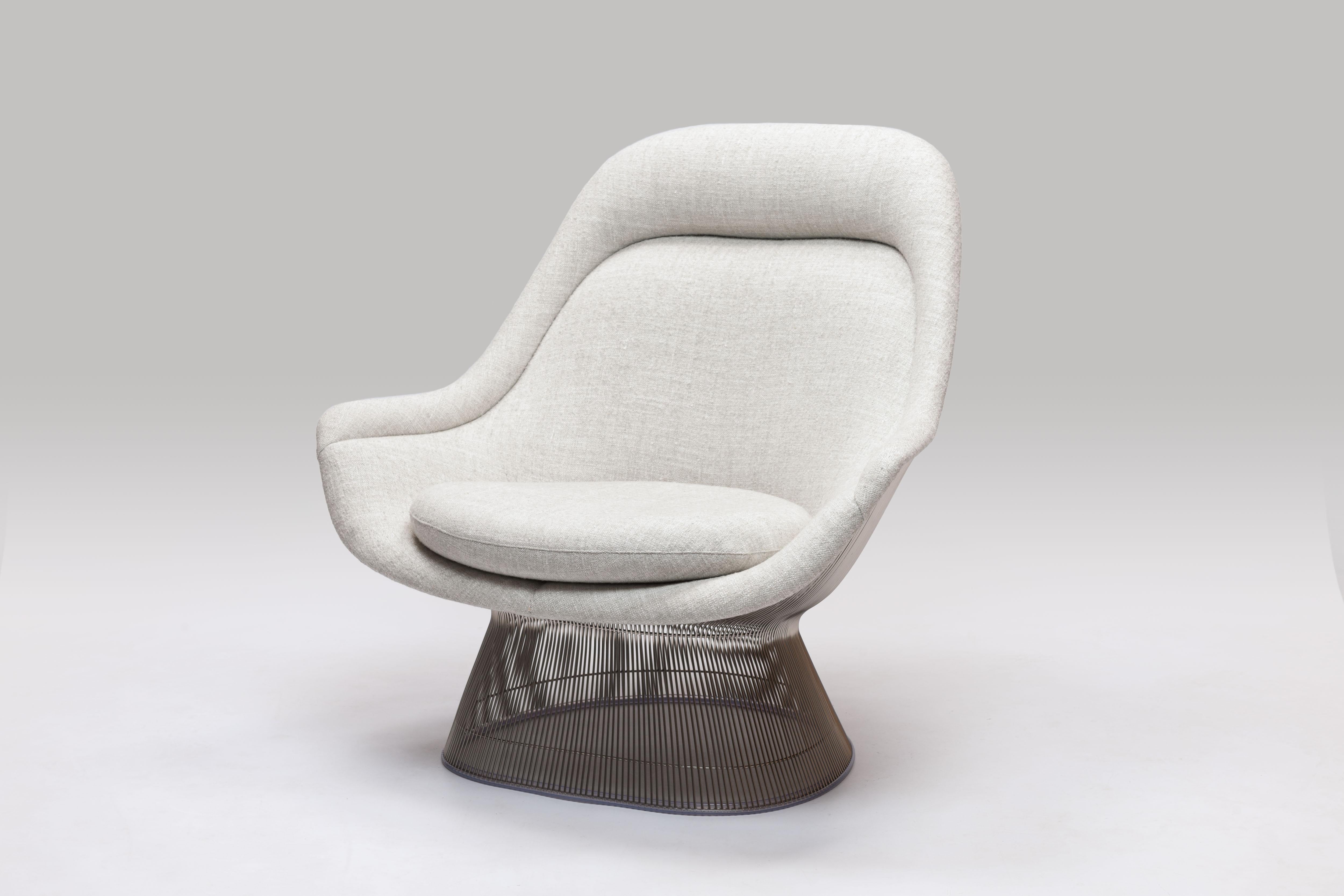American Warren Platner Wire Series Easy Chair in Knoll Fabric by Knoll