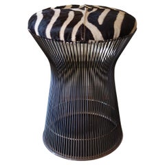 Warren Platner Wire Stools for Knoll with Zebra Skin Cushion Seat