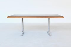 Warren Platner writing desk leather and oak Knoll United States 1970