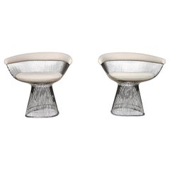 Warren Platners Chair in cream fabric by Knoll International