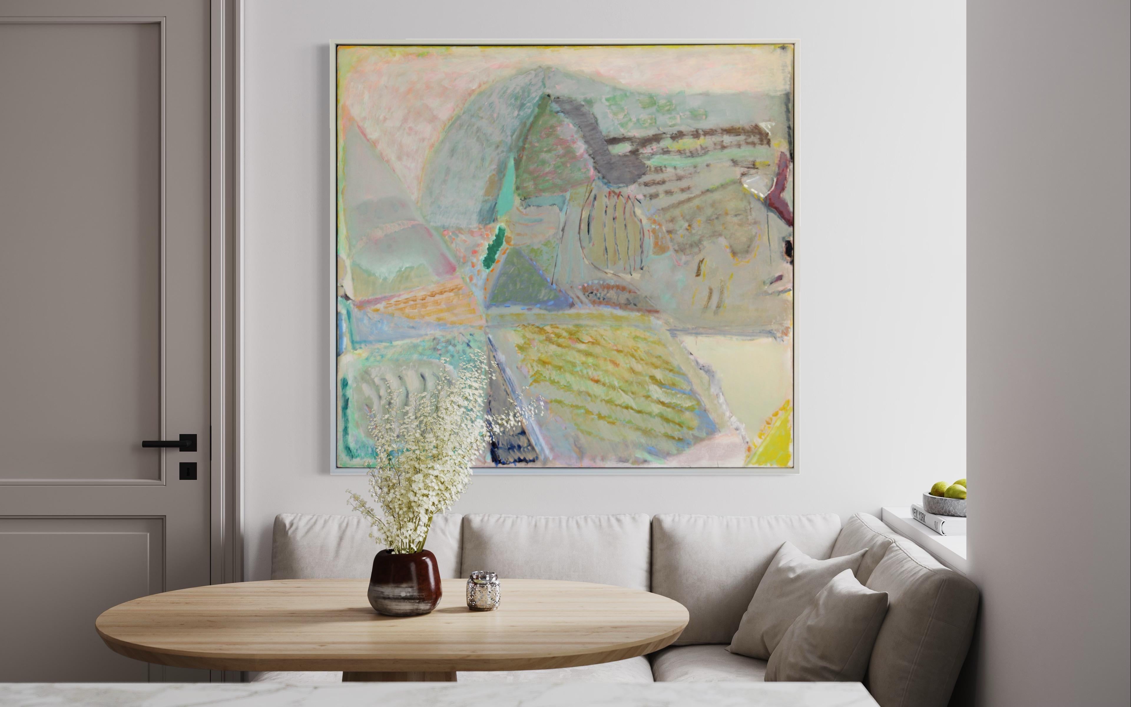 Paesaggio strisciante - Abstract Painting Grigio di Warren Rohrer