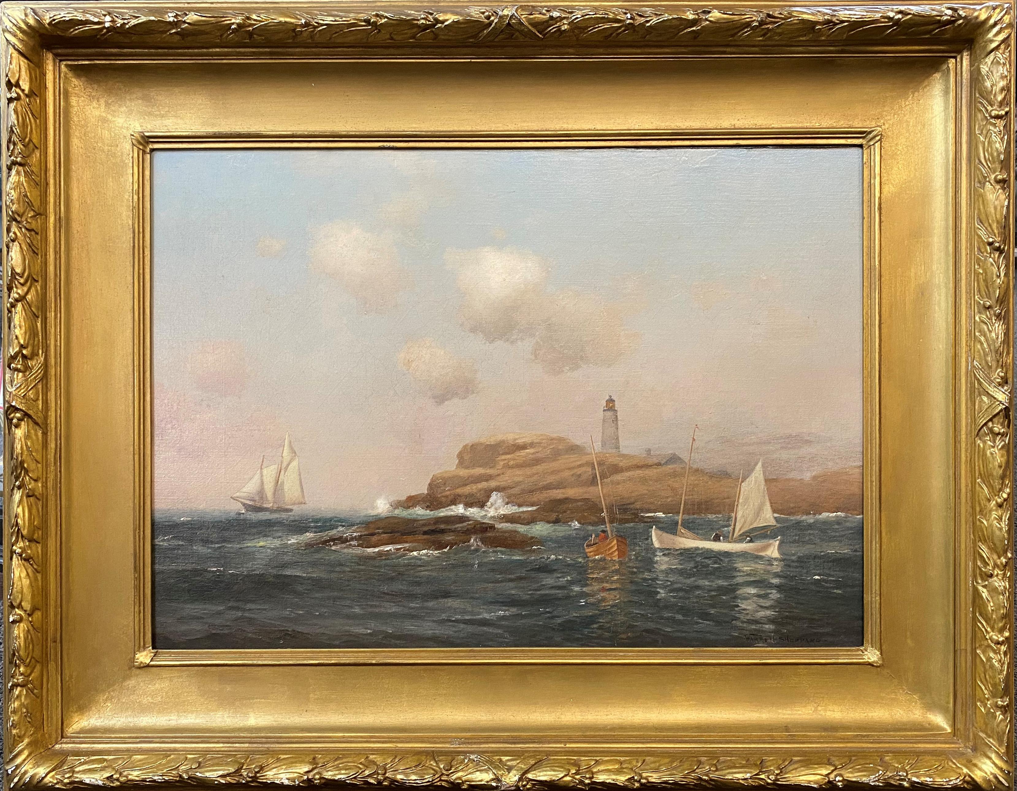 Faro Boon, Islas de Shoals, Nuevo Hampshire - Art de Warren Sheppard