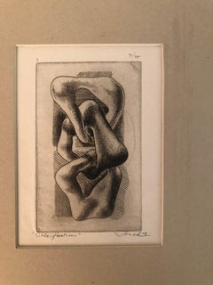 Calcification Aquatint by Warren Soned, Cubism Style, Signed, 7/25