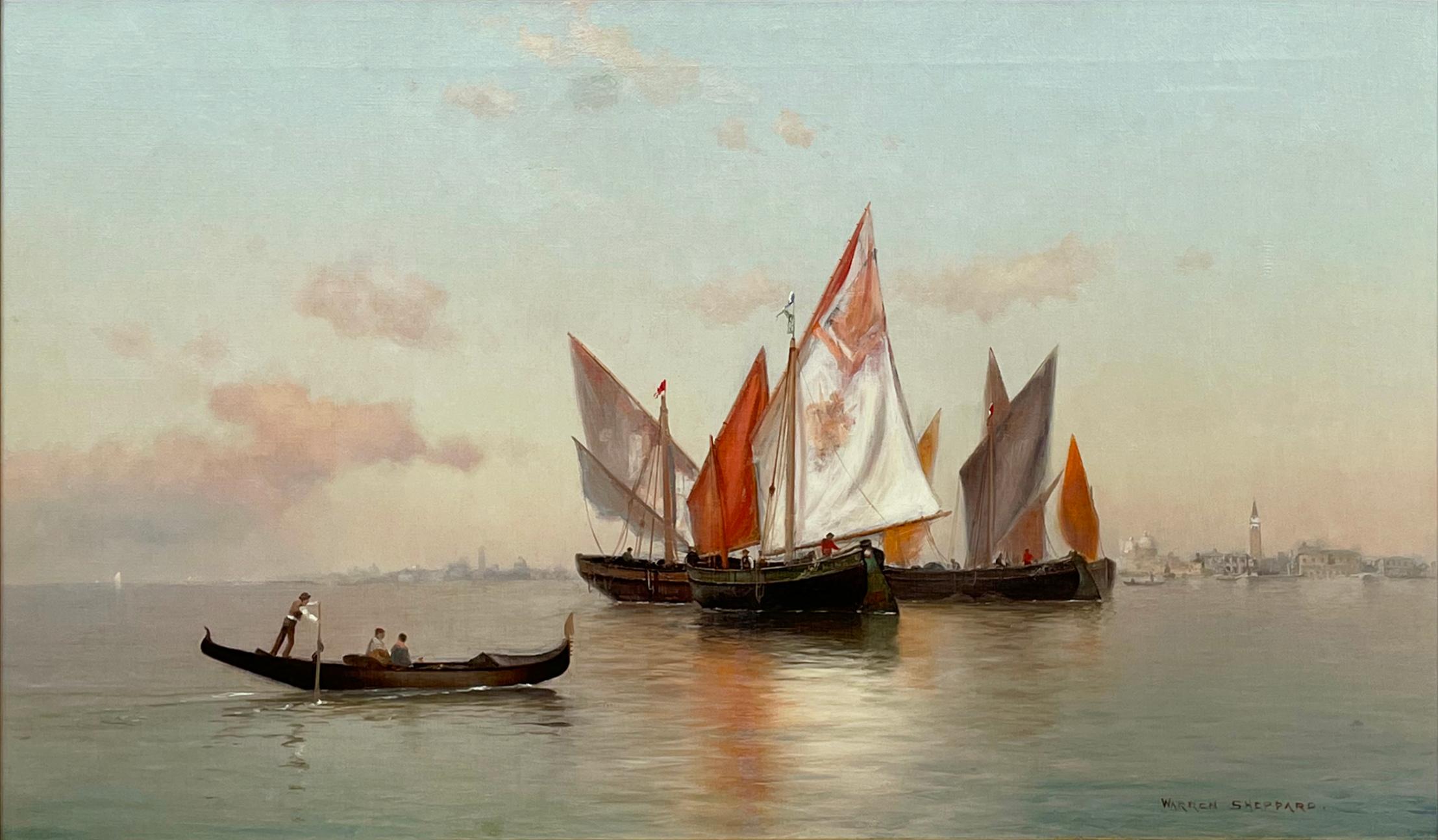 Grand Canal, Venise - Académique Painting par Warren W. Sheppard