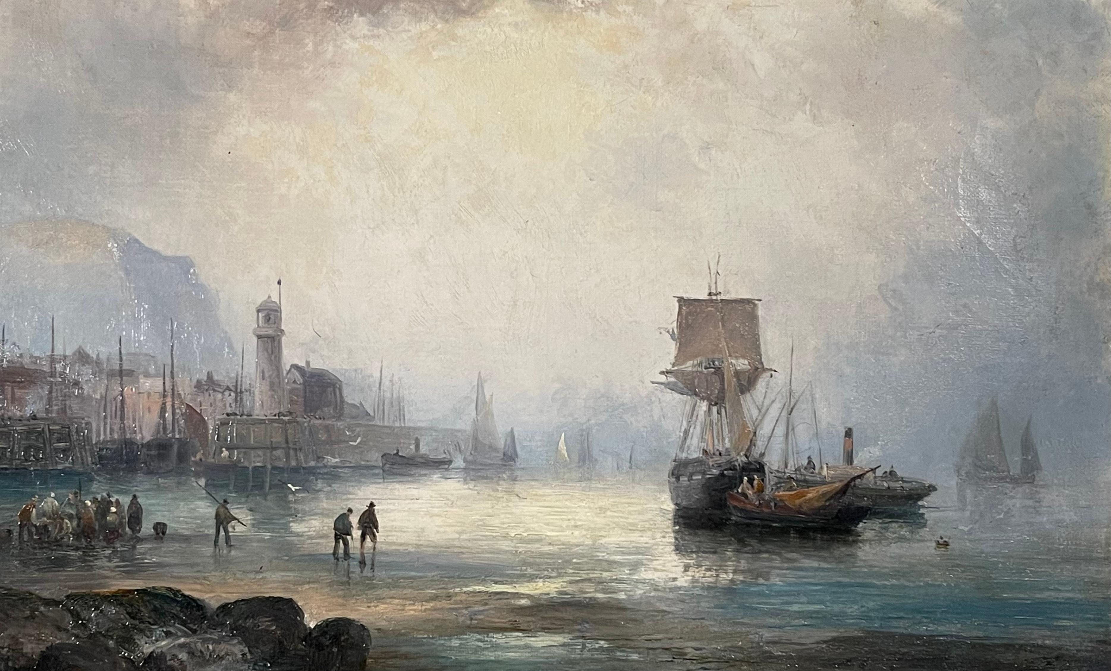 Zeitgenössische Marinelandschaft von Warren Sheppard (Braun), Figurative Painting, von Warren W. Sheppard