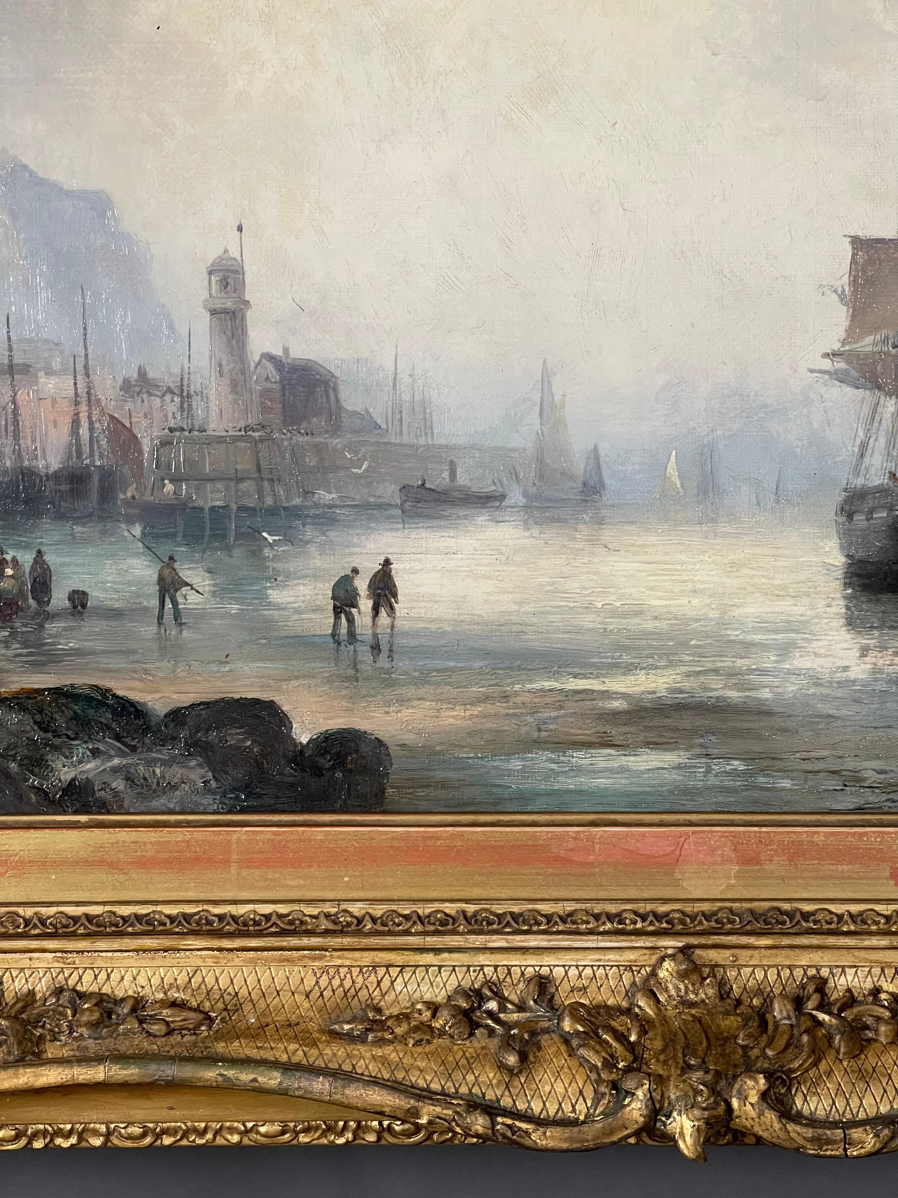Dieses schöne Gemälde kann aufgrund seiner hohen Ausführungsqualität, seines Stils und seiner Epoche dem großen Künstler Warren Sheppard zugeschrieben werden, der sich auf Seestücke spezialisiert hat.
Dieses Gemälde ist von großer suggestiver Kraft