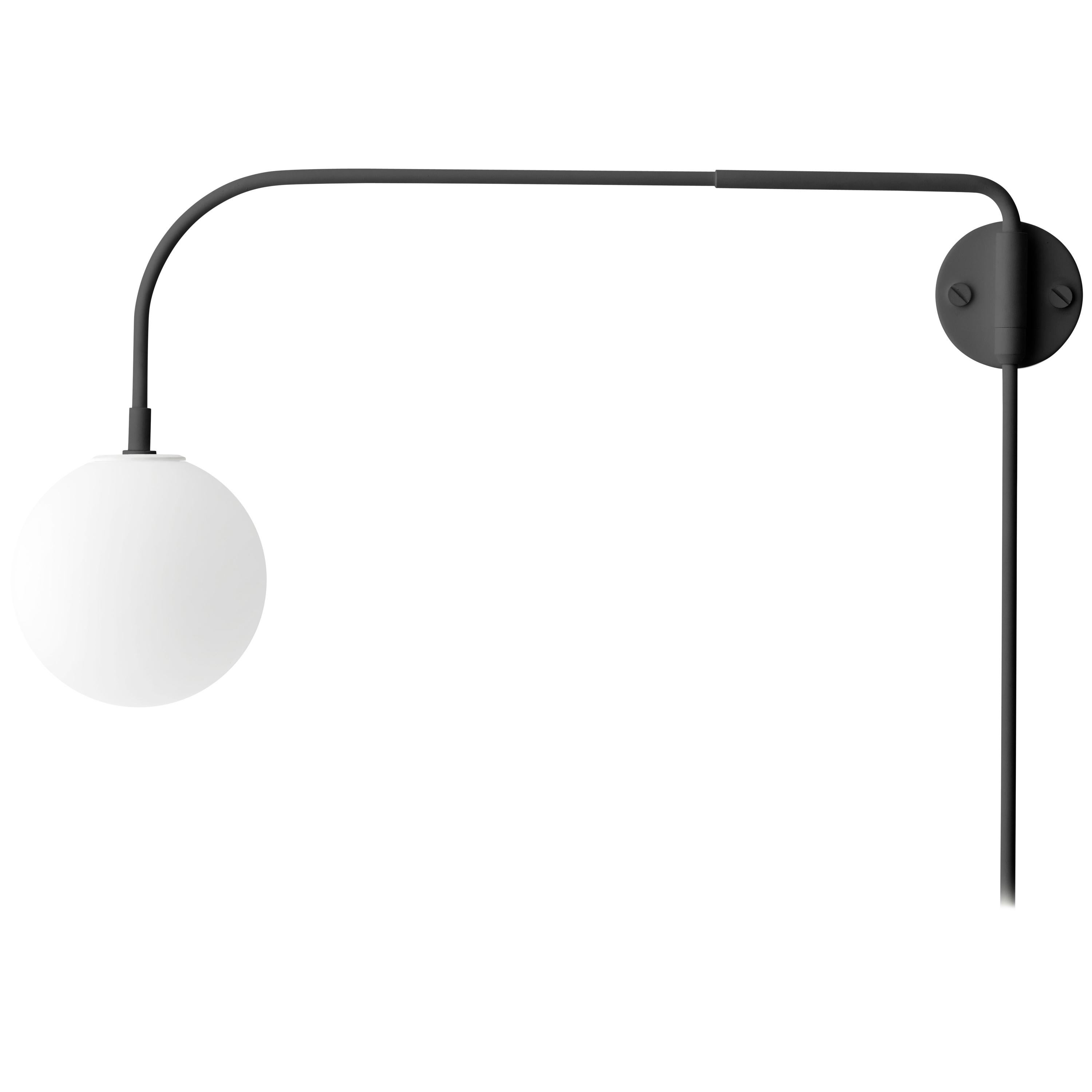 Warren Wall Lamp, Black, and One TR Matte Bulb For Sale