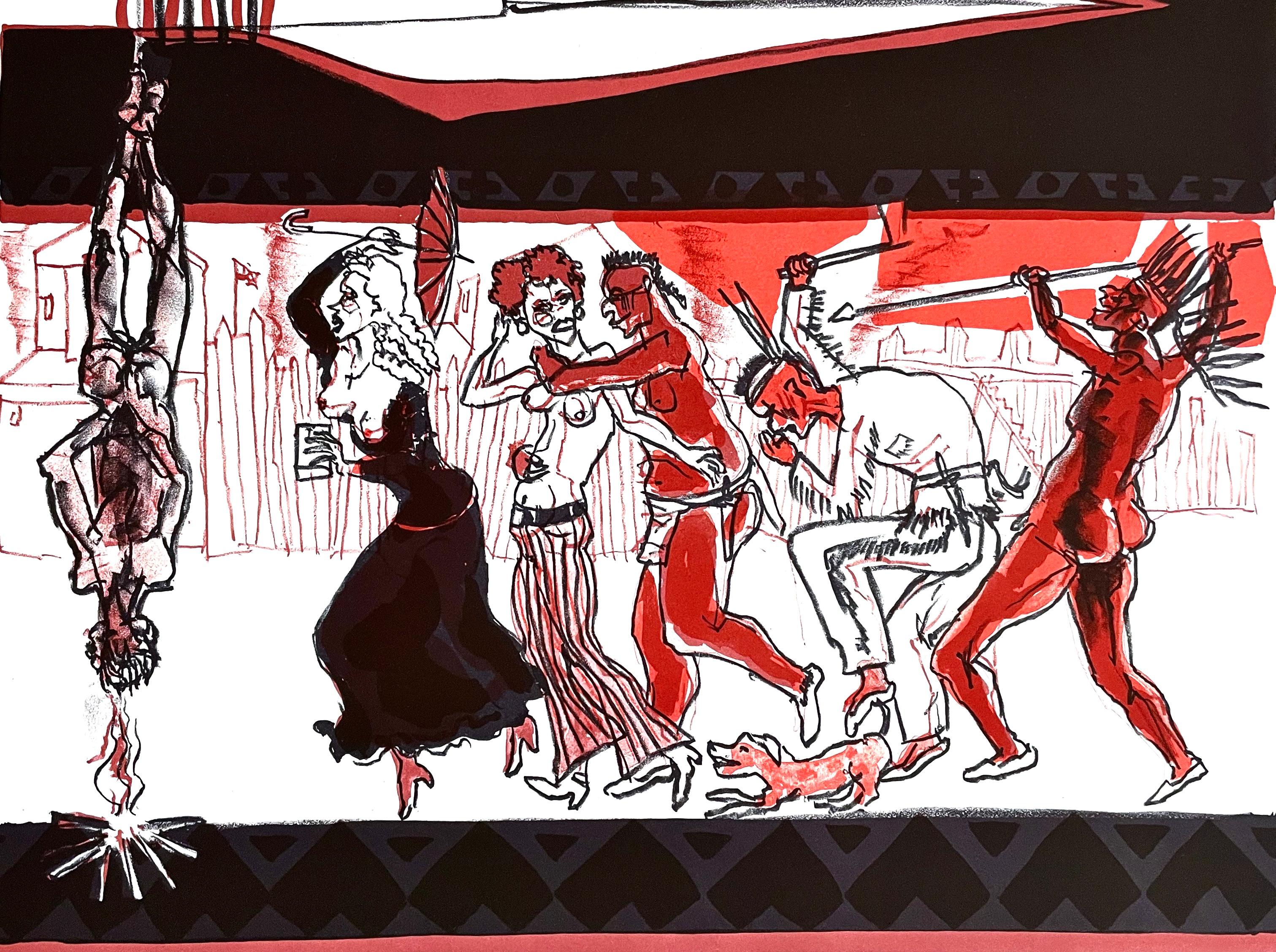 Cowboys und Indians, Warrington Colescott im Angebot 2