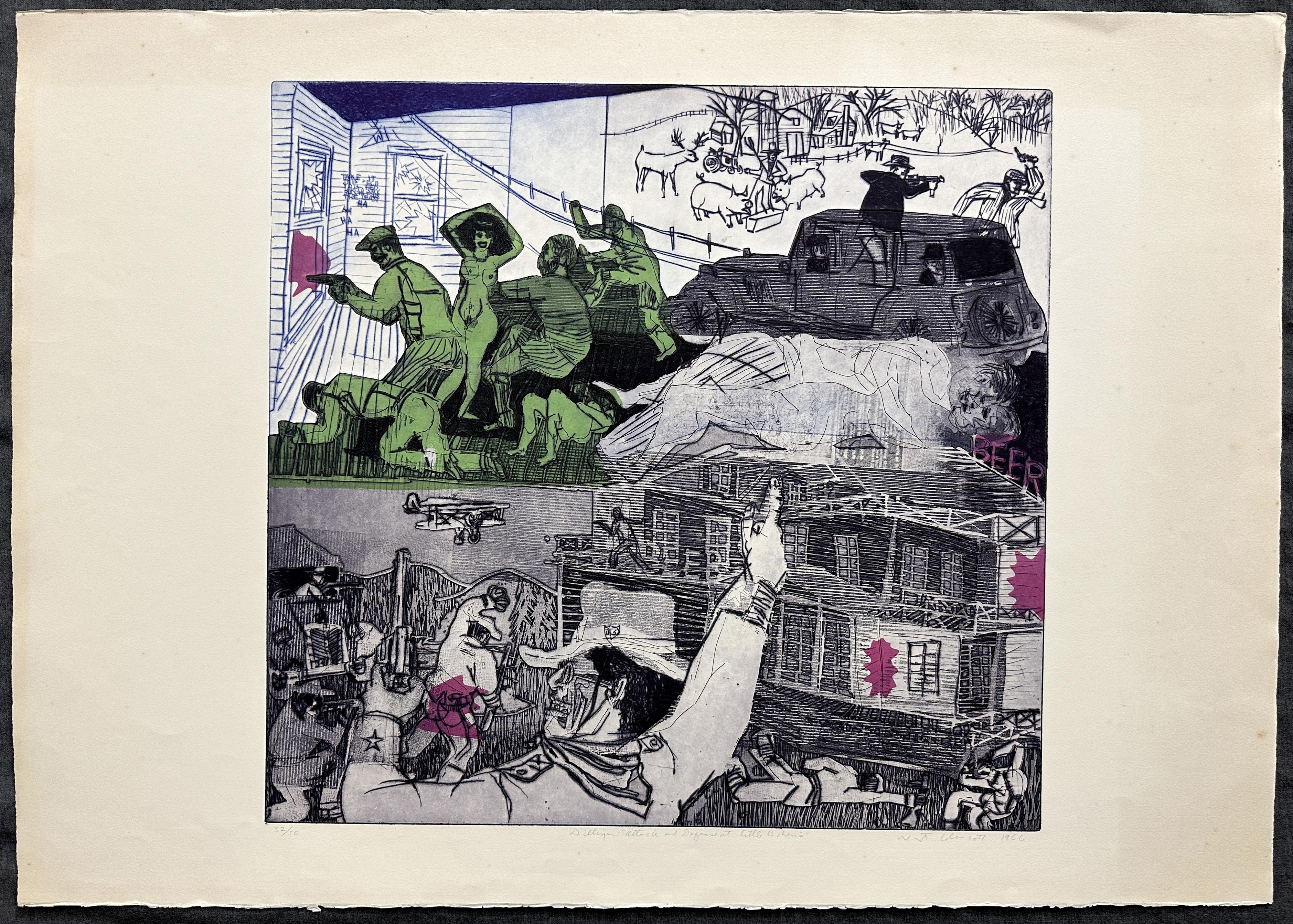 Dillinger: Attack and Defense of Little Bohemia 1966 - Print by Warrington Colescott