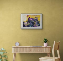 Lithographie en édition limitée du célèbre chemin de fer Riots II américain, 1969