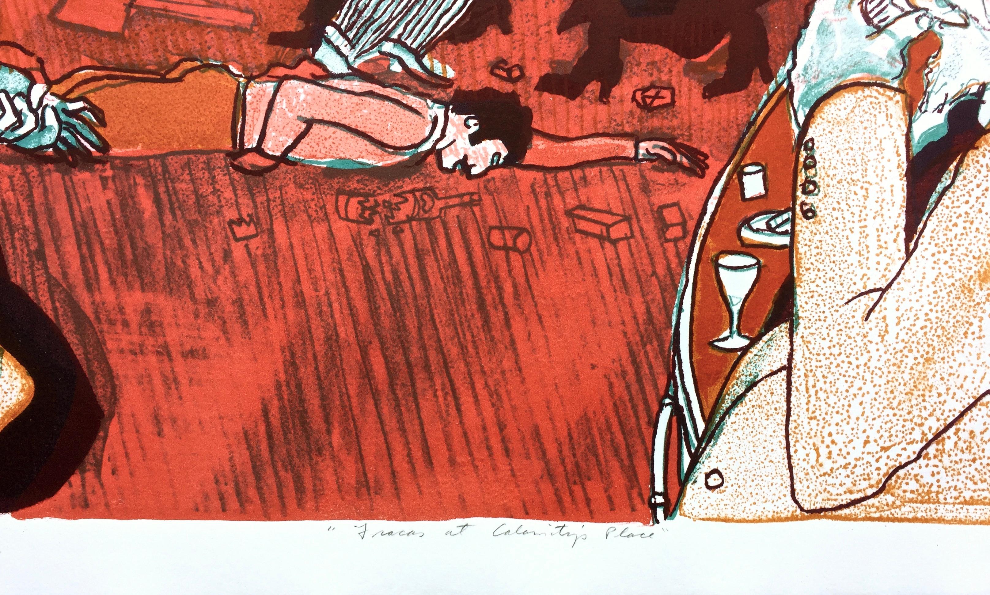 Fracas at Calamity's Place, Warrington Colescott For Sale 2