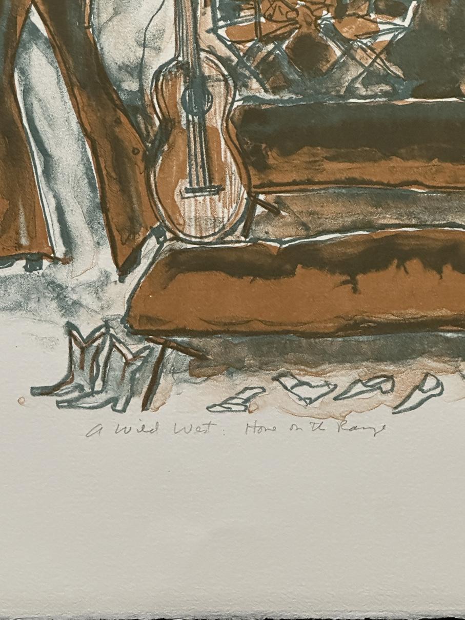 Home on the Range 1969 A Wild West  Signed Original Lithograph For Sale 2