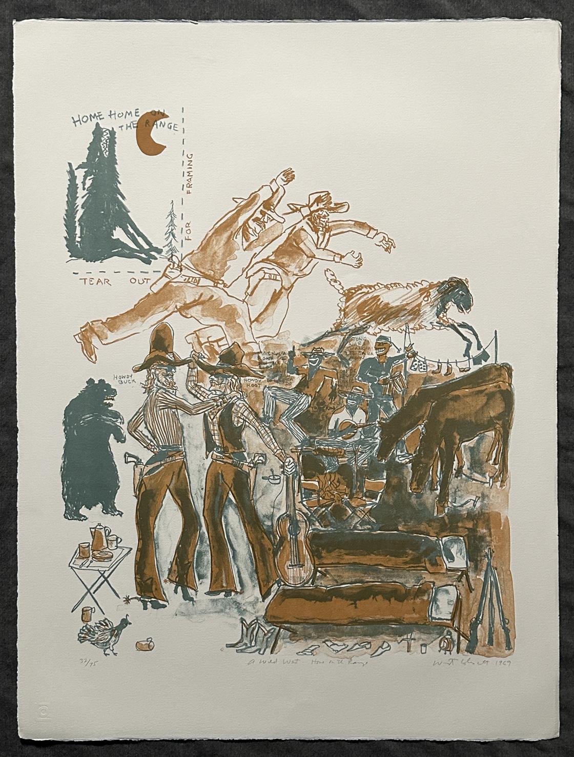 Home on the Range 1969 A Wild West  Signed Original Lithograph For Sale 5