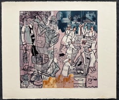 Música Medicina y Deporte Grabado firmado 1966 Edición Limitada