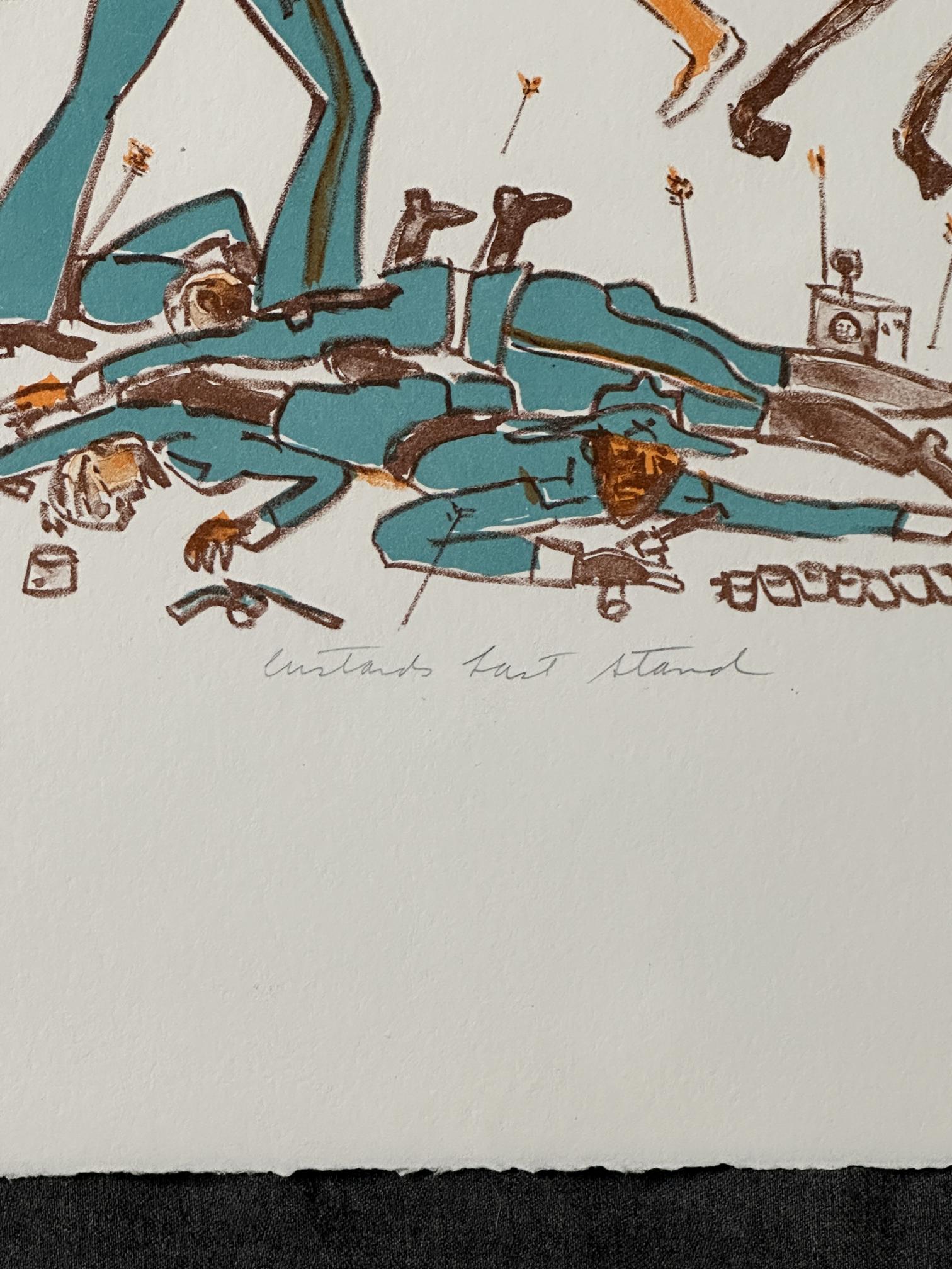 Warrington Colescott CUSTAR’S LAST STAND 1969 Signed Lithograph For Sale 4