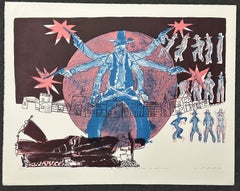 Wild West Hoot Gibson 1969 Signed Original Lithograph